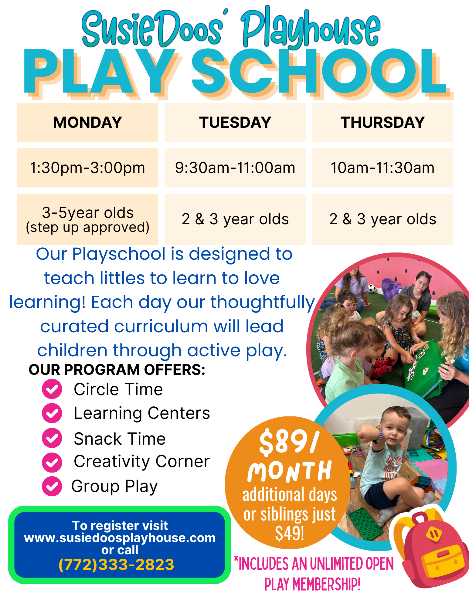 playshool, homeschool, early learning, classes, toddler