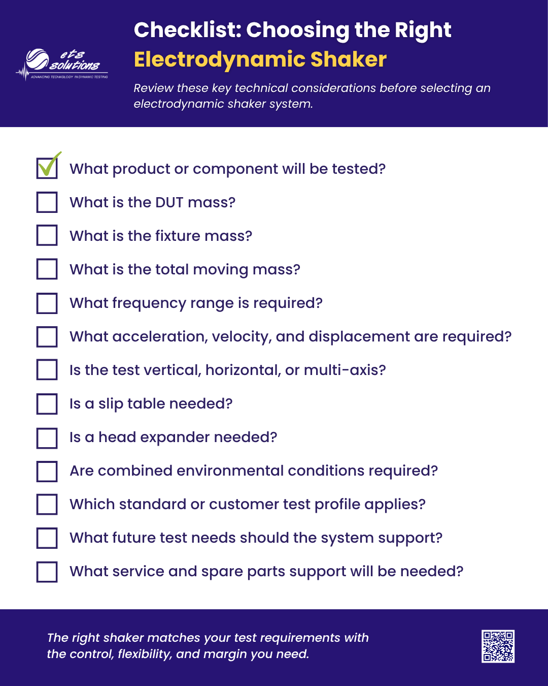 Checklist: Choosing the Right Electrodynamic Shaker
