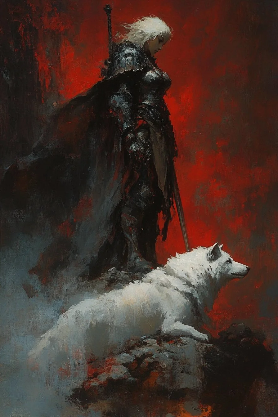 QT with your Wolf art At the Edge of the Red Doom