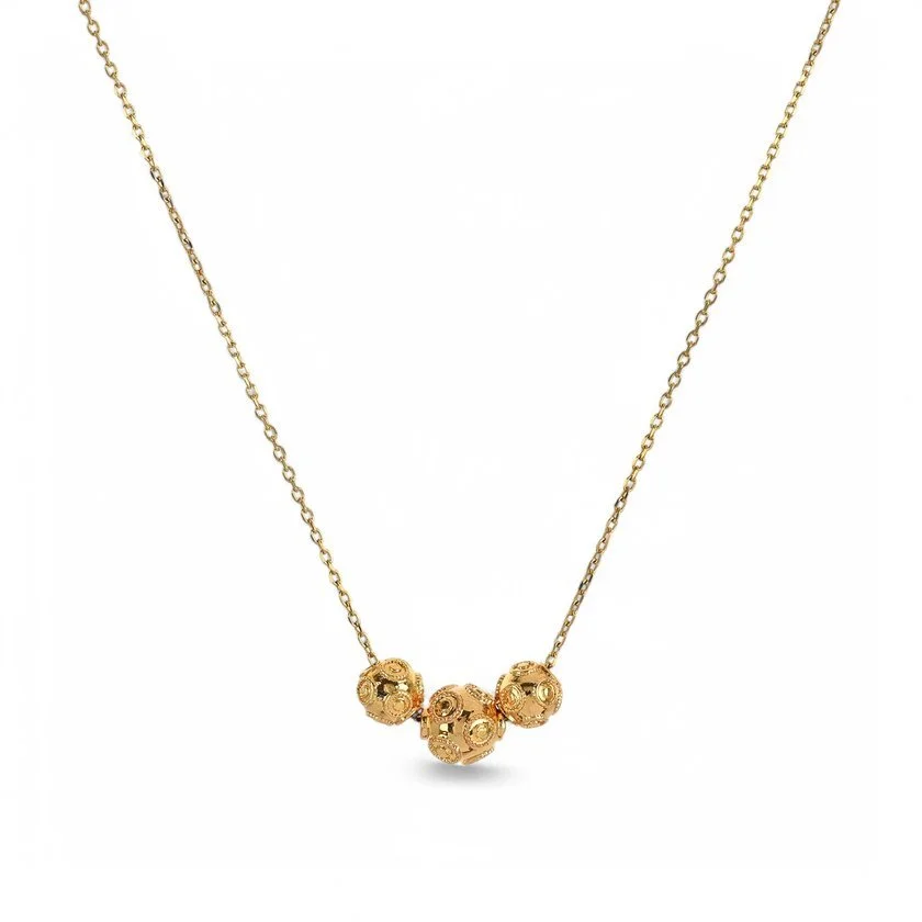 Necklace Viana's with 3 Conta in Stainless Steel