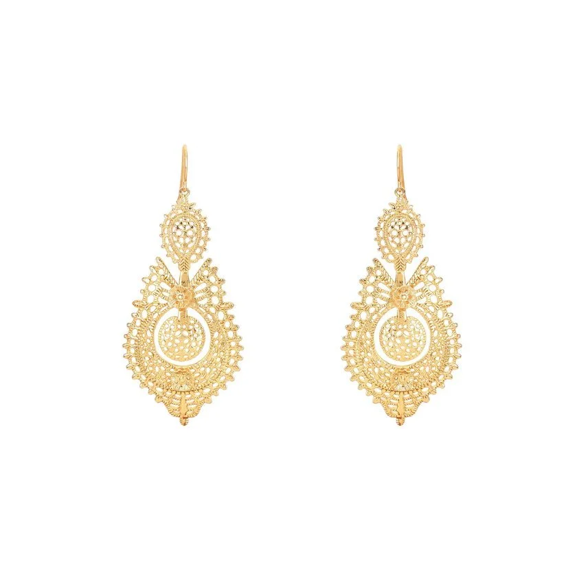 Queen M Gold Stainless Steel Earrings