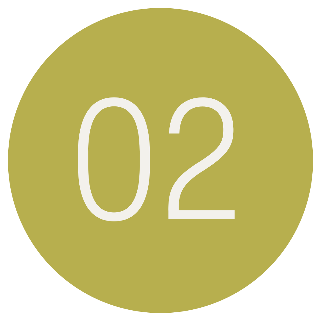 Chartreuse colored circle with "02" in the center.
