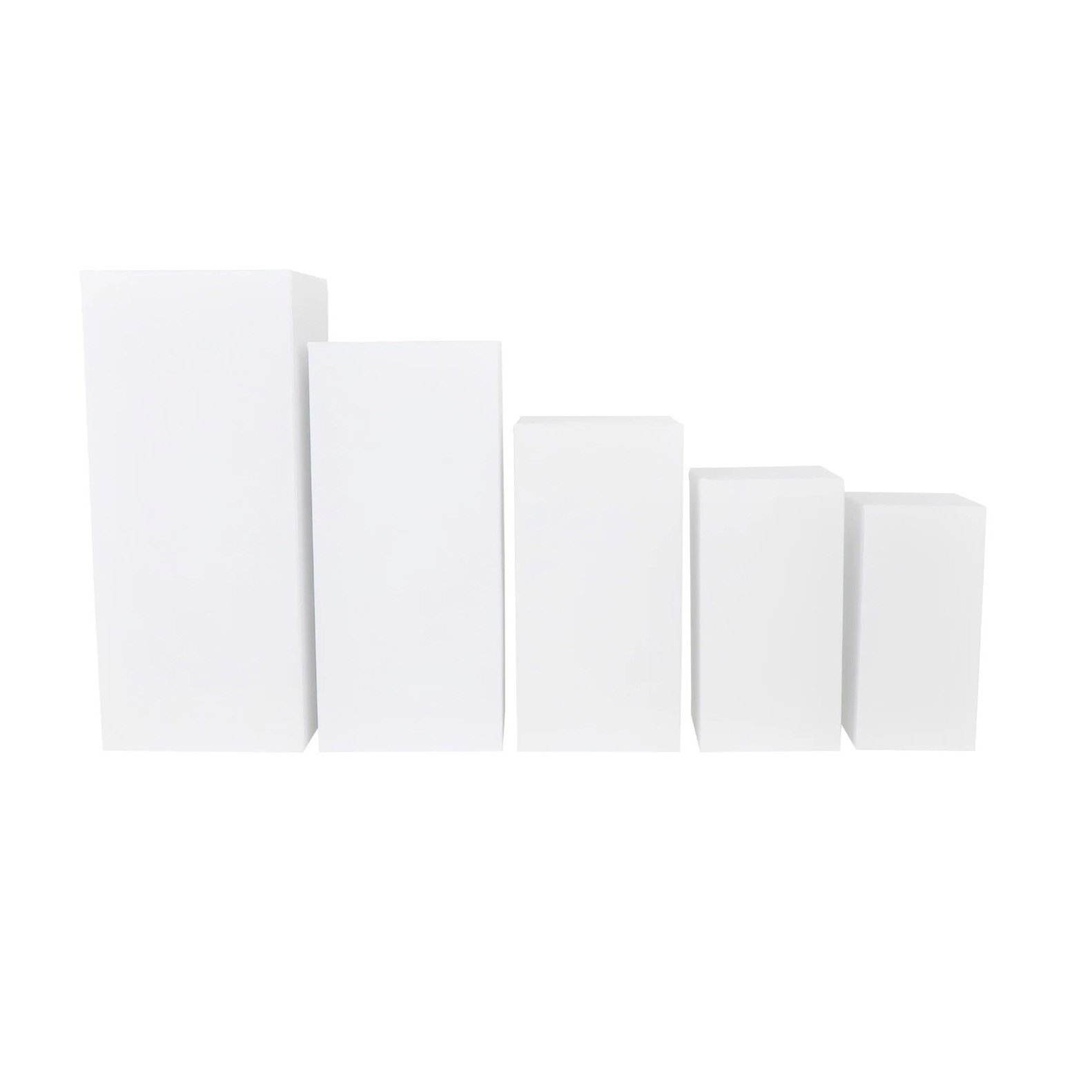 white Square pedestal for event and wedding rental in Los Angeles.