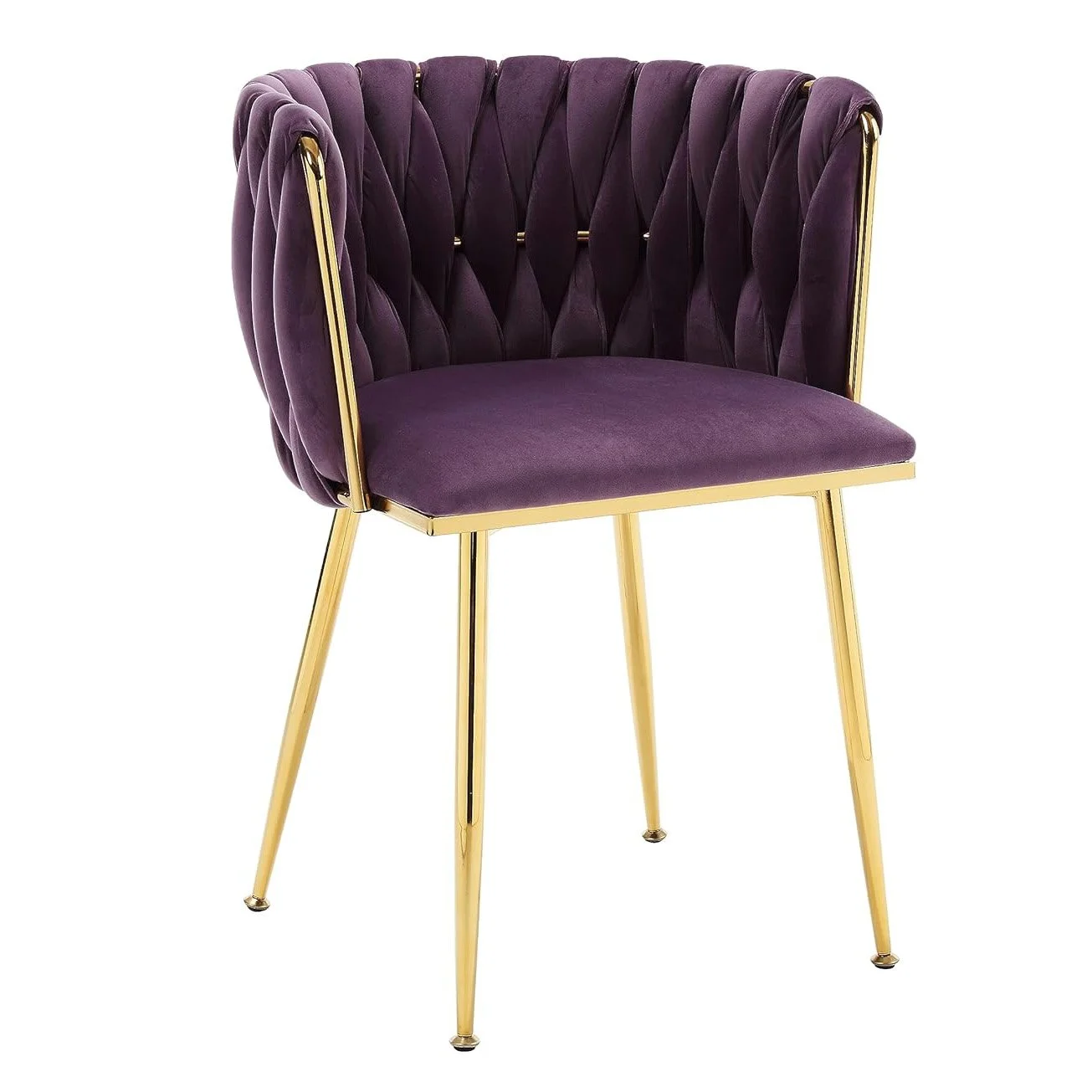 Chloe Purple Woven Velvet Dining Chair