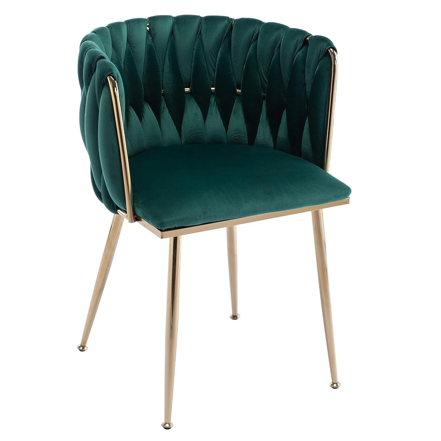 Chloe Green Woven Velvet Dining Chair
