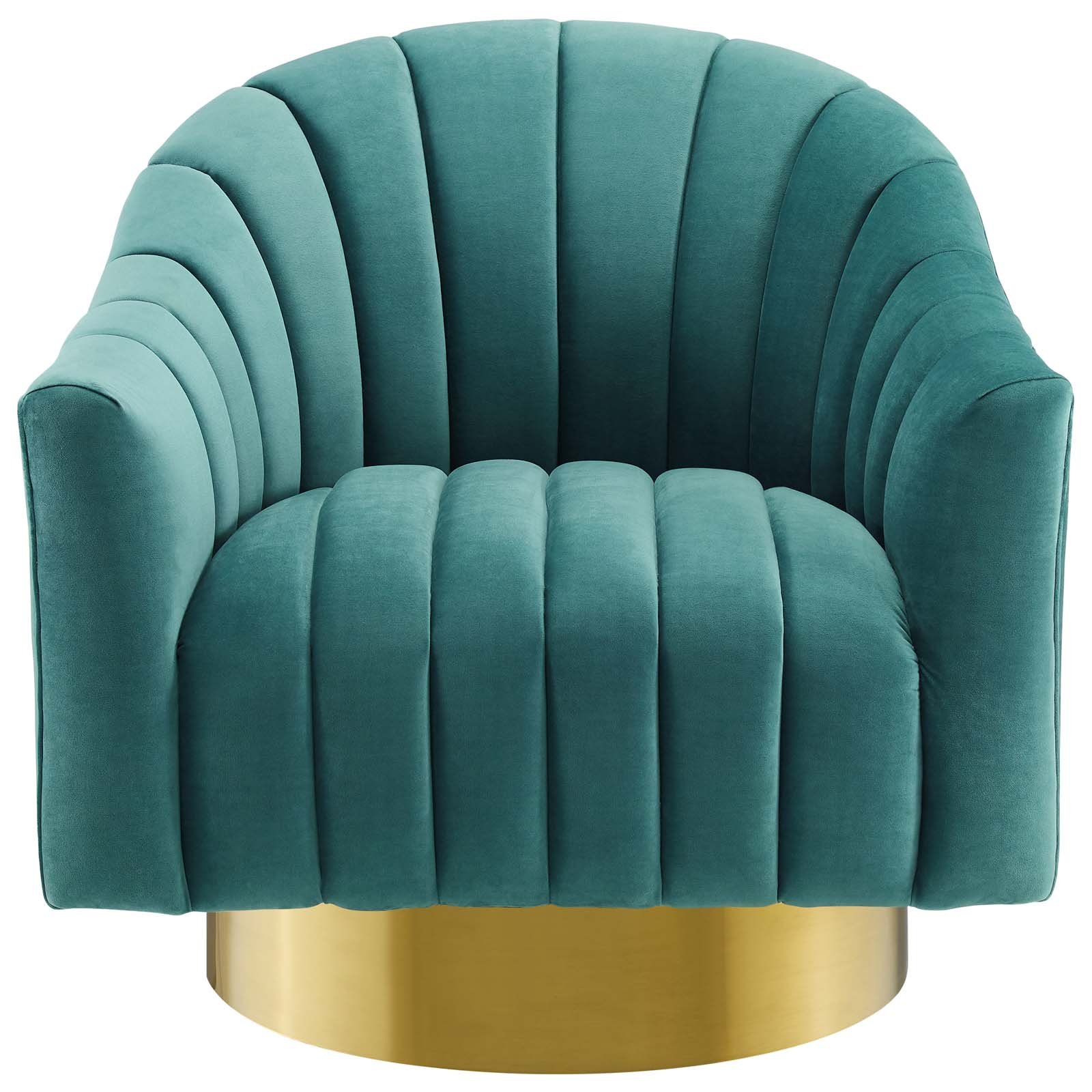 Luxurious Teal Velvet Swivel Chair for Rent for Events in Los Angeles, California