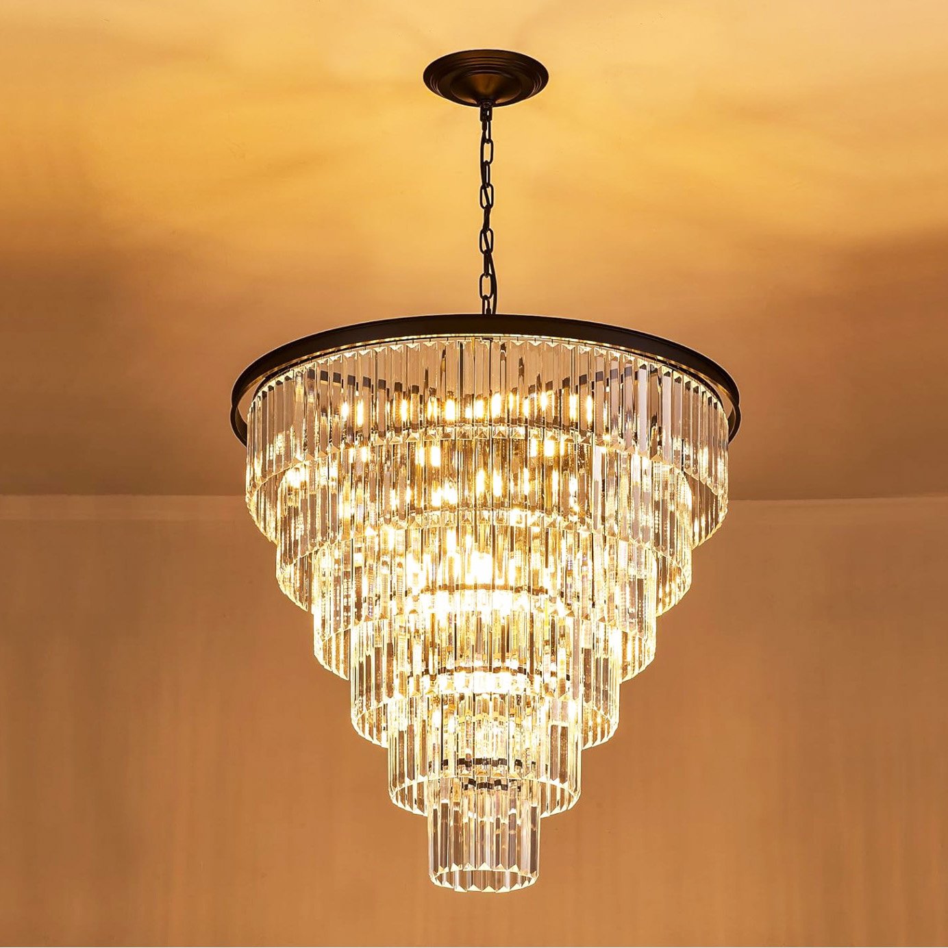 Elegant chandelier lighting for event rental in Los Angeles