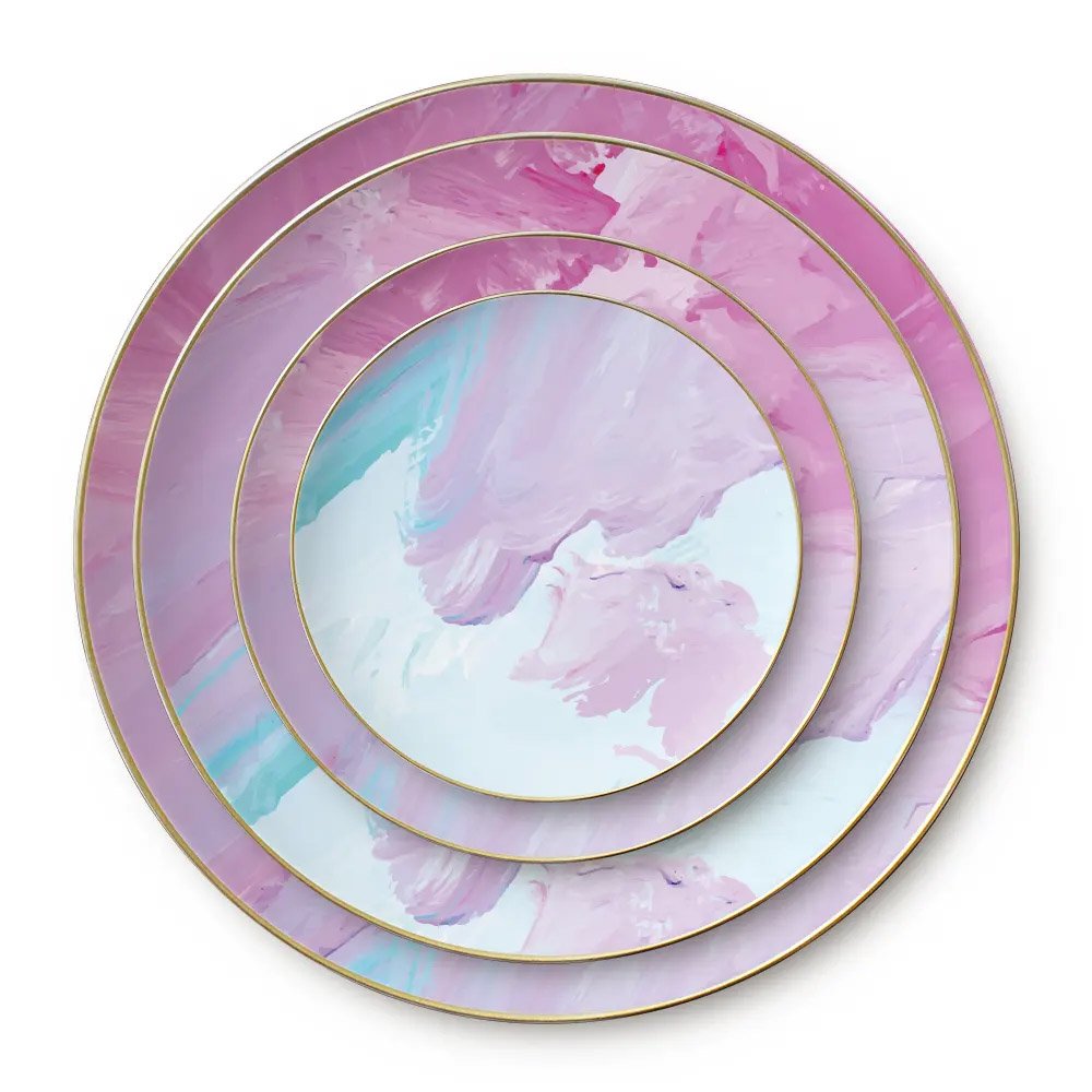 Pink Dinnerware 4-Plate Set Rentals for Events | Dinnerware Rental Los Angeles & Orange County