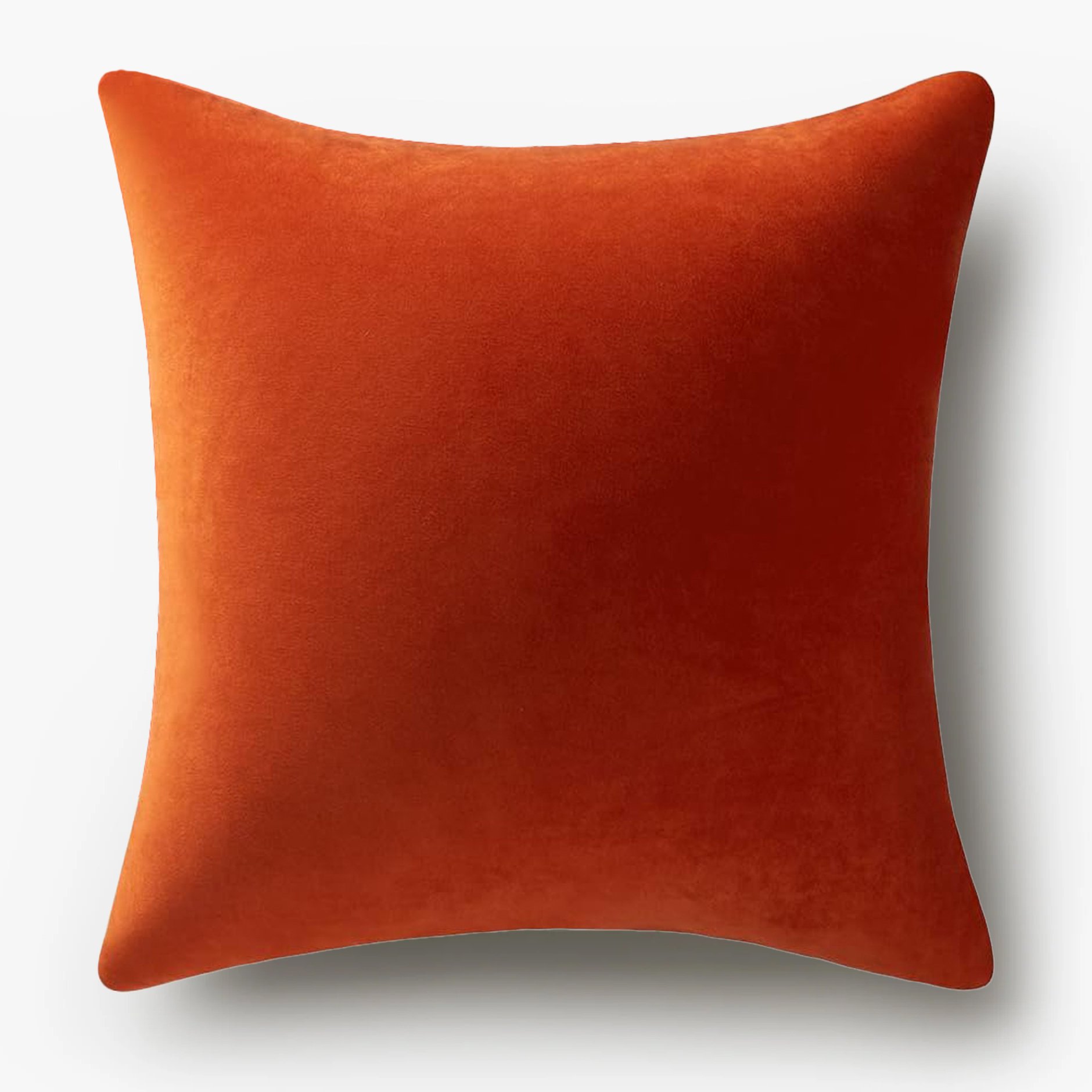 Hailey 16'' x 16'' Orange Velvet Throw Pillow.jpg