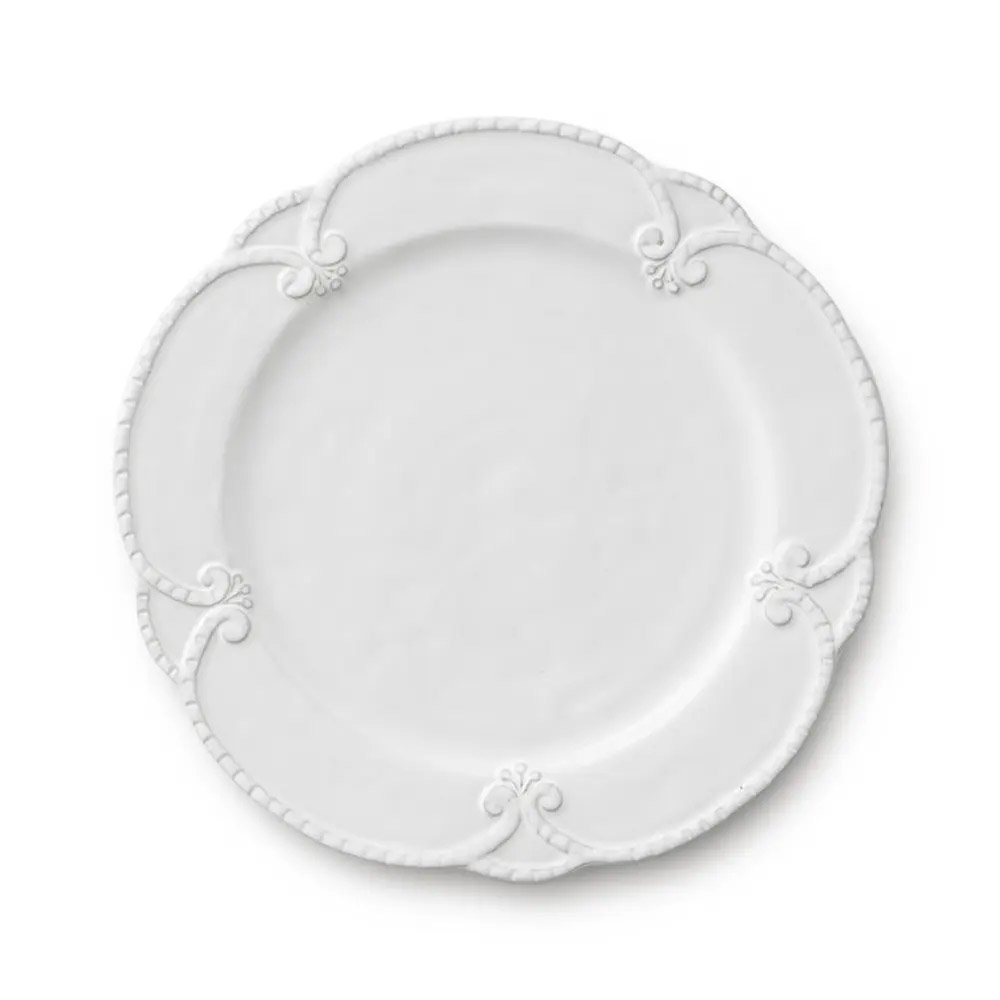 Luxury White Embossed Plate Set Rental for Events | Dinnerware Rental Los Angeles & Orange County