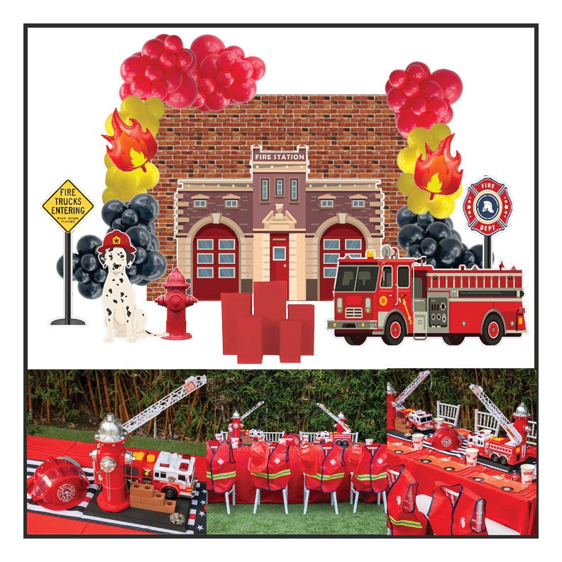 Fire Department Theme Children Birthday Kids Party Rentals Package in Los Angeles & Orange County | Modern & Unique Decor