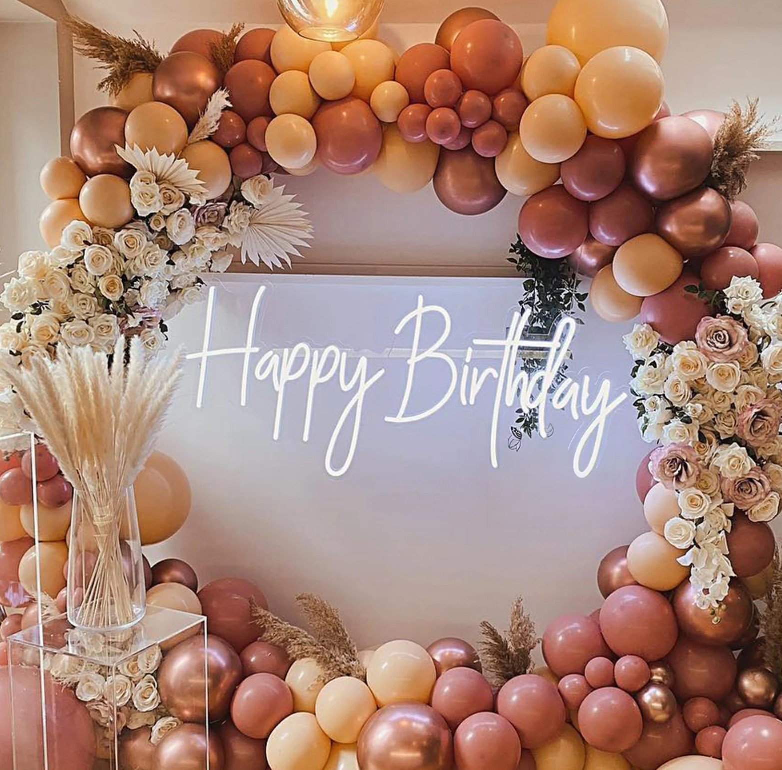 Happy Birthday neon sign for event and party rental in Los Angeles.