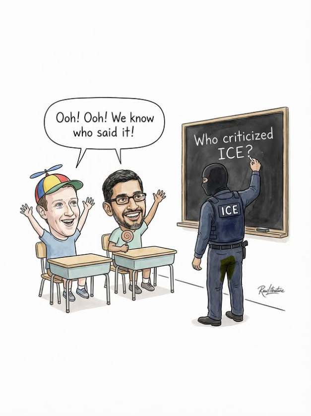 Meta and Google CEOs happy to give all the answers from users to ICE.