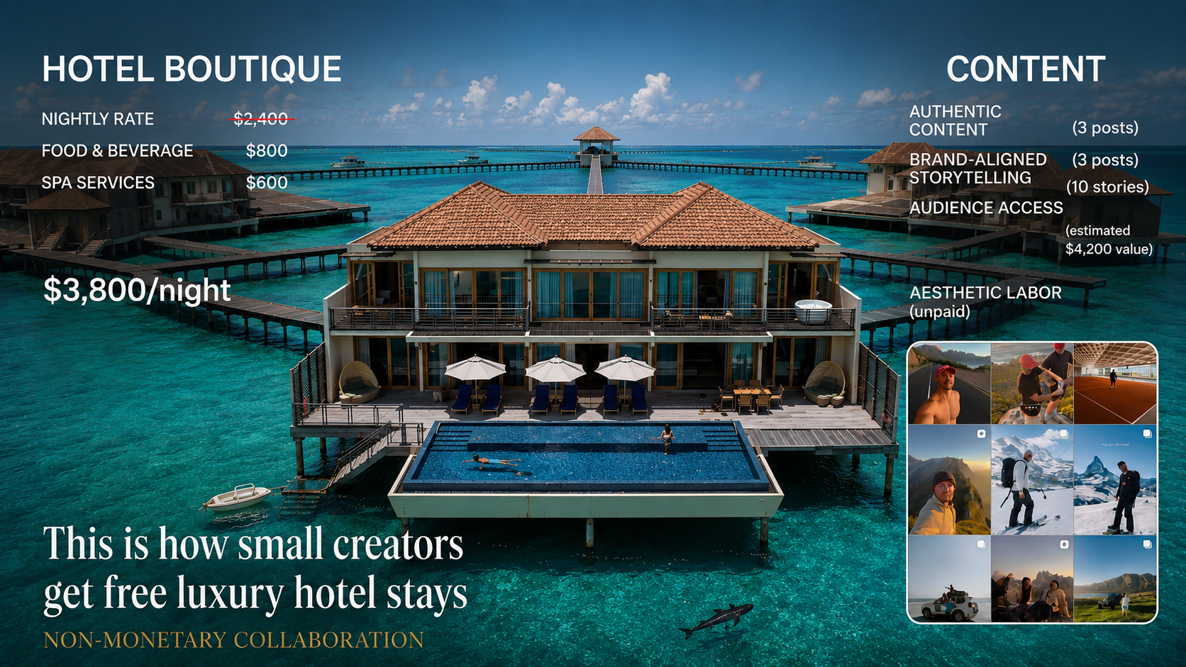 Hotels Are Looking For Non-Paid Content Creators