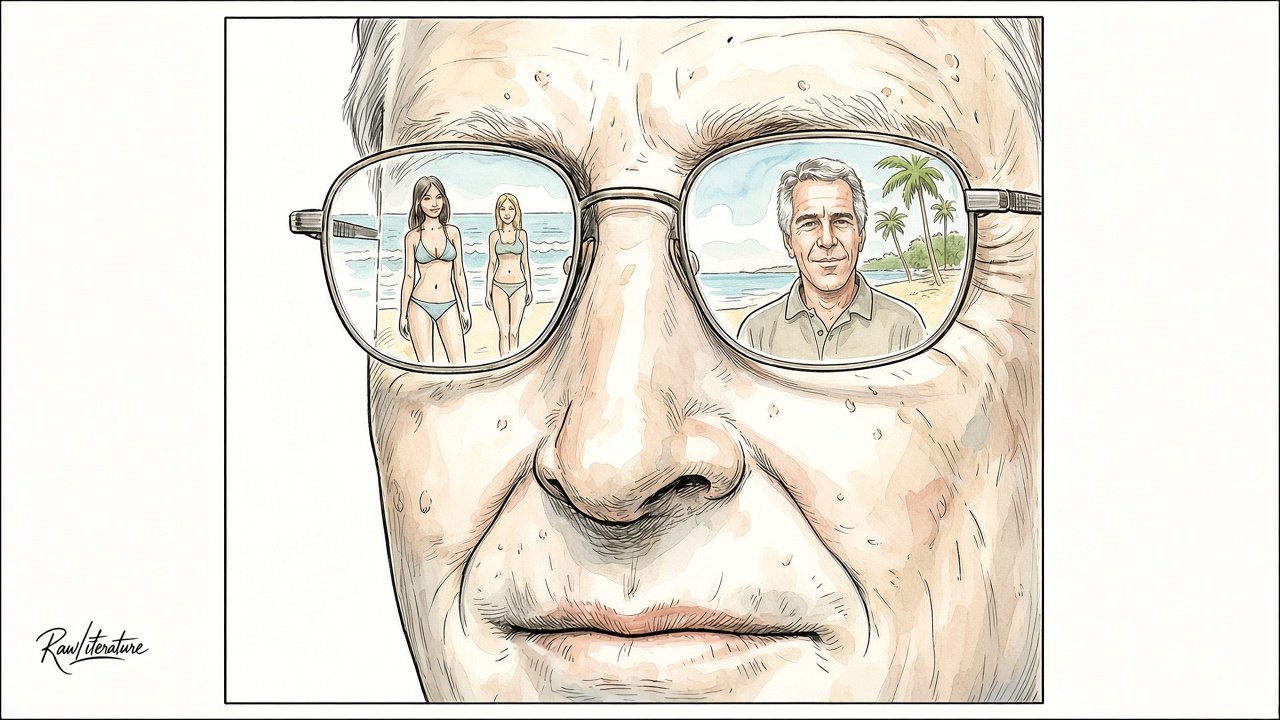Bill Gates staring at Jeffery Epstein and two teenagers in bikini on his island 'Little Saint James'.