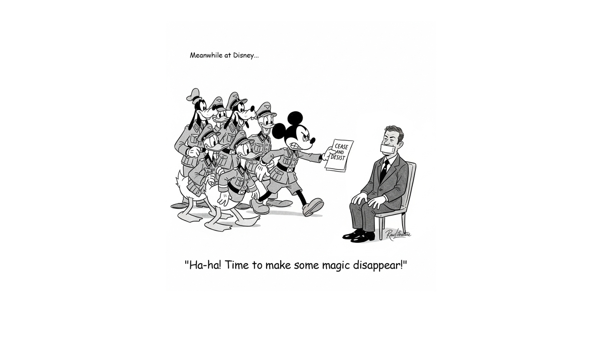 When Disney suspended Jimmy Kimmel after Donald Trump sued about the truth of his relation with Jeffrey Epstein.