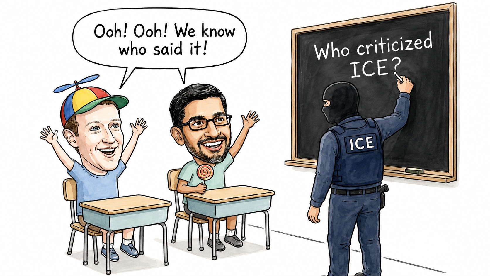 Meta and Google CEOs happy to give all the answers from users to ICE.