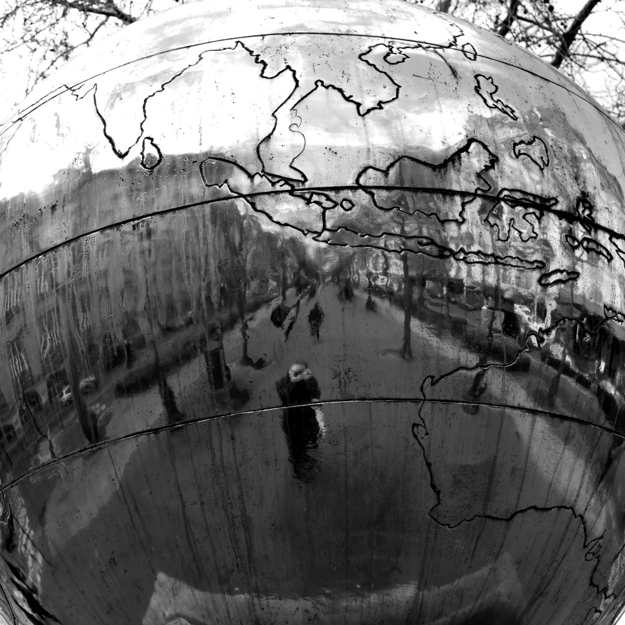 A photo of a statue of the world in Paris, France.