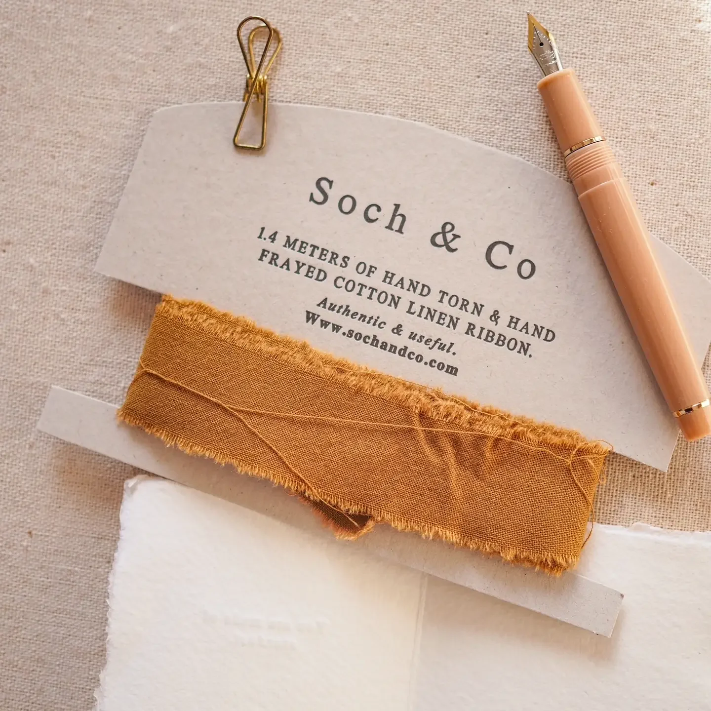 SOCH & CO - Hand Frayed Ribbon - Gold