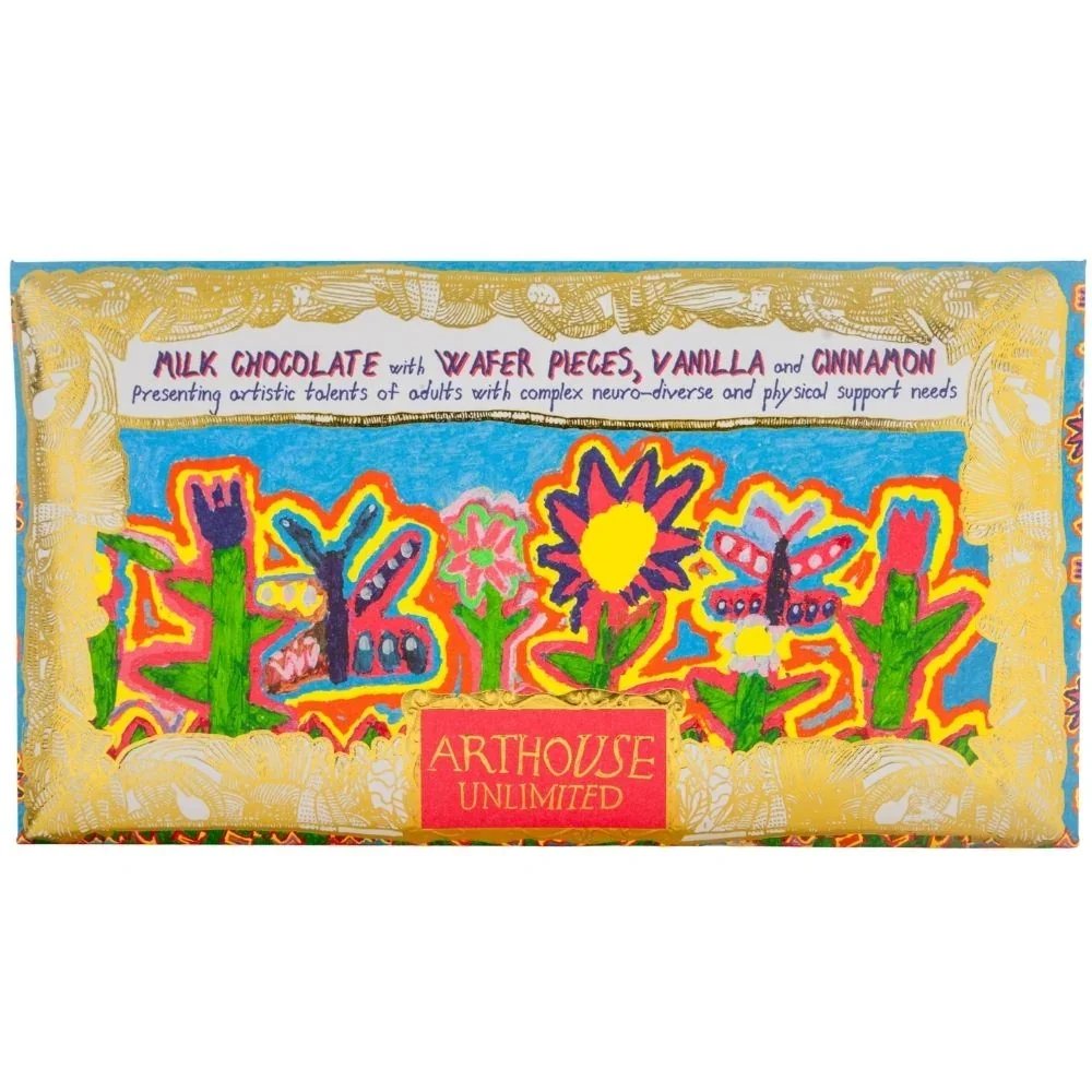 ARTHOUSE - Most Beautiful Garden, Milk Chocolate Bar with Wafer Pieces, Vanilla & Cinnamon