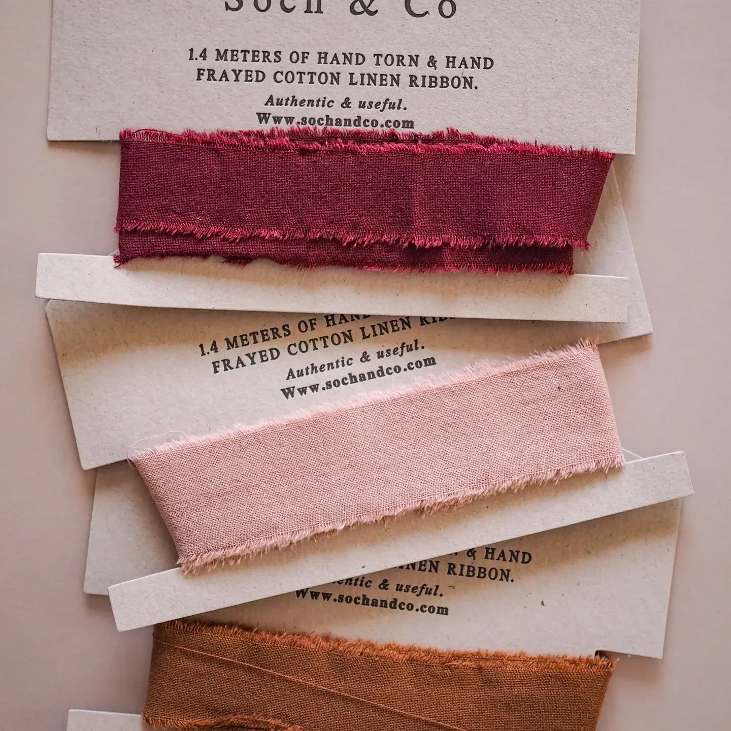 SOCH & CO - Hand Frayed Ribbon - Ballet Pink