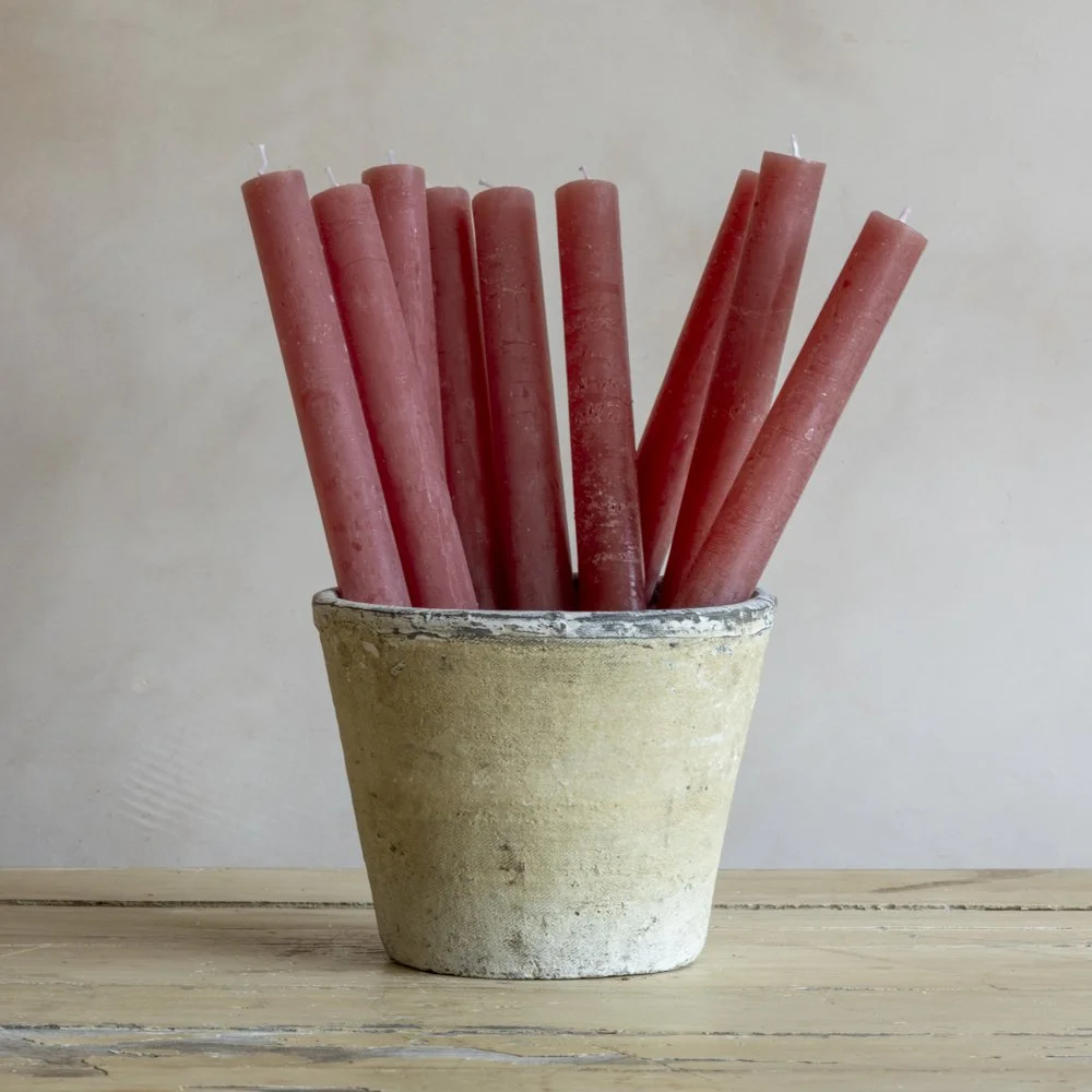 Rustic Dinner Candle - Dusky Pink