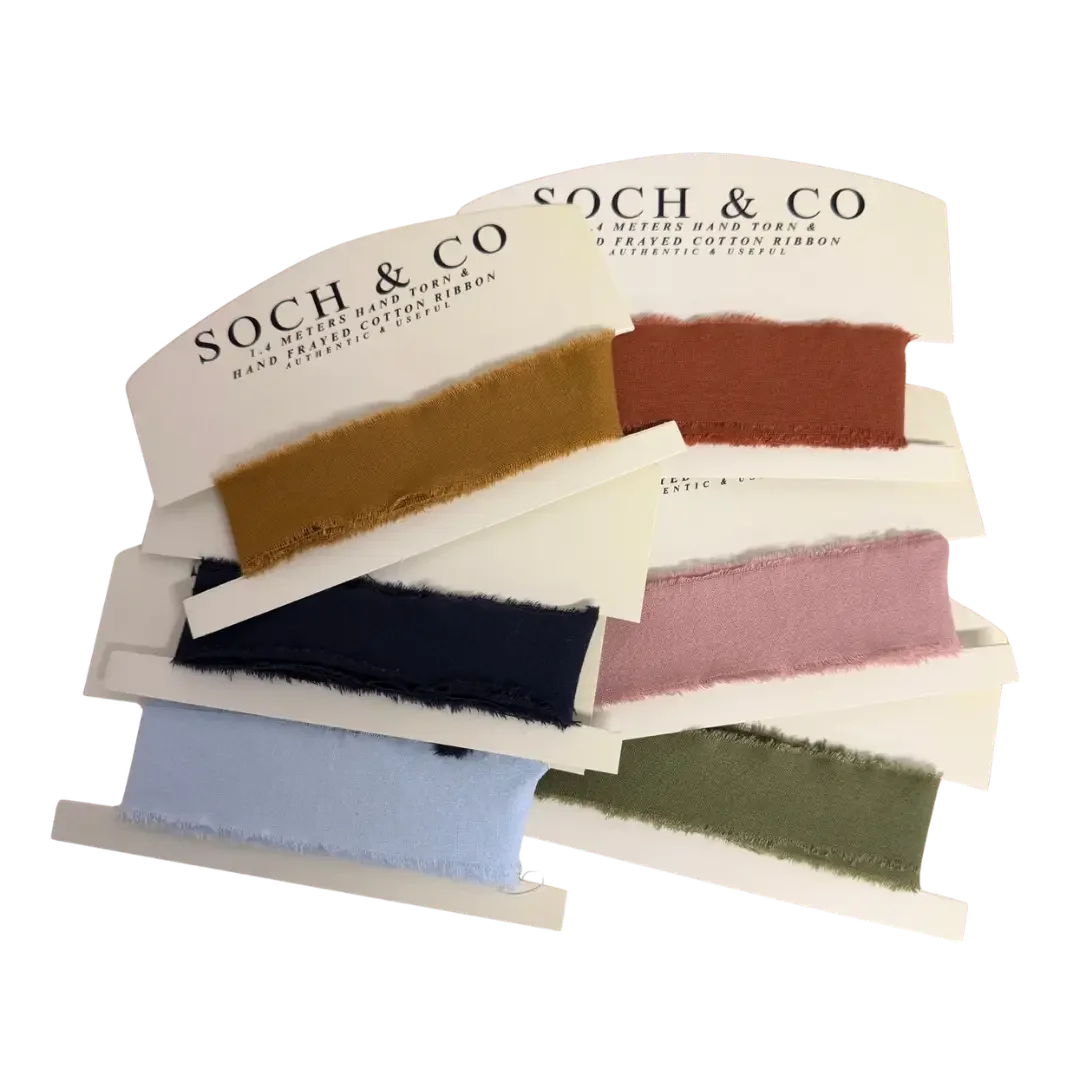 SOCH & CO - Hand Frayed Ribbon - Moss