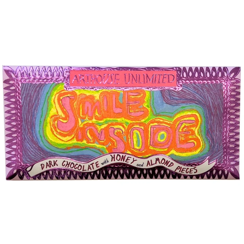 Joy Sized: Smile Inside, Dark Chocolate with Honey & Almond Pieces