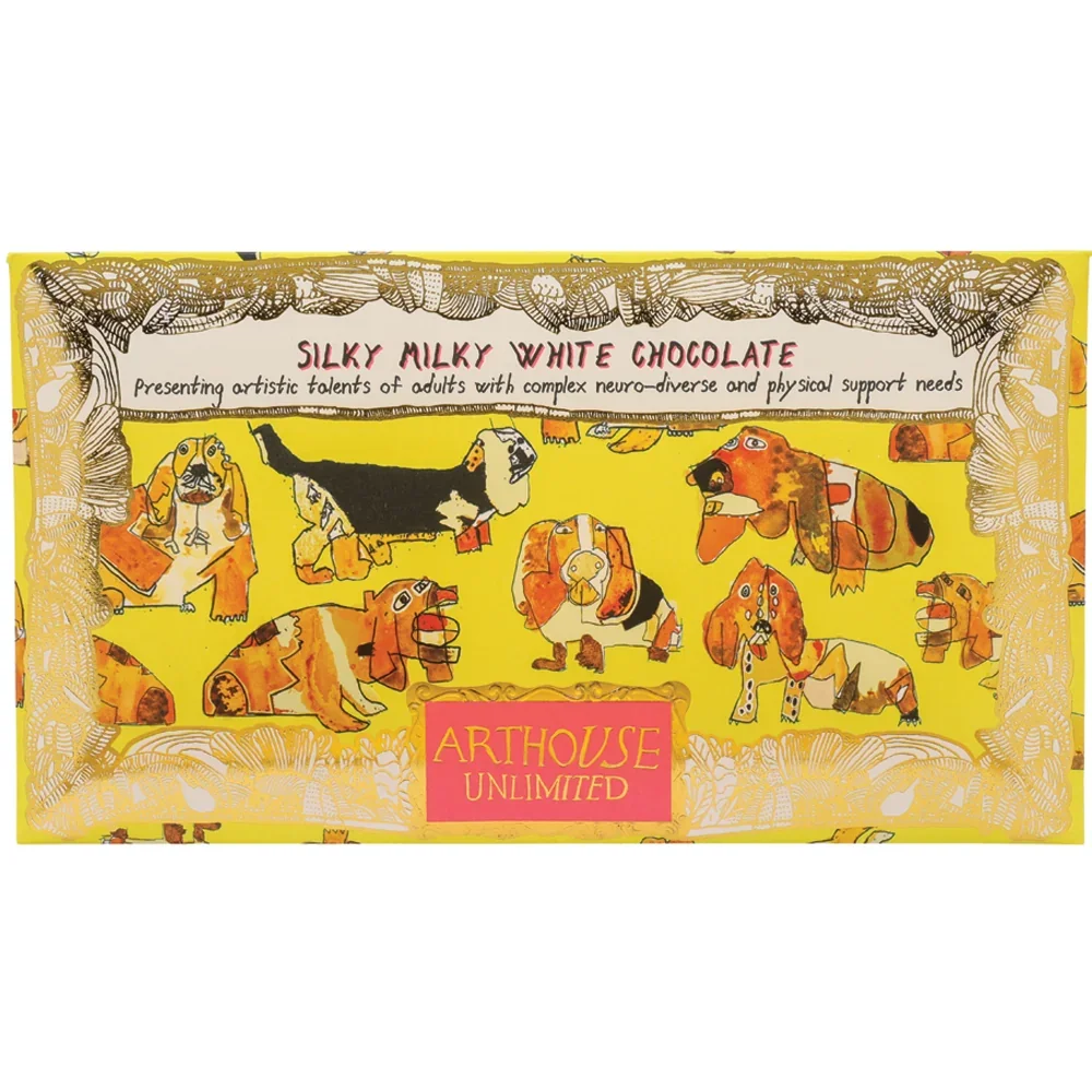 ARTHOUSE - Happy Hounds, Silky Milky White Chocolate Bar with Madagascan Vanilla