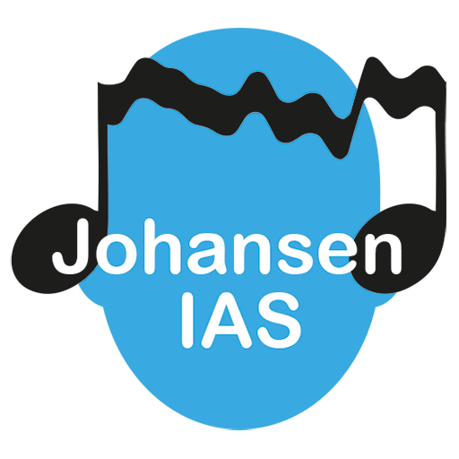 Logo with musical note and text "Johansen IAS"