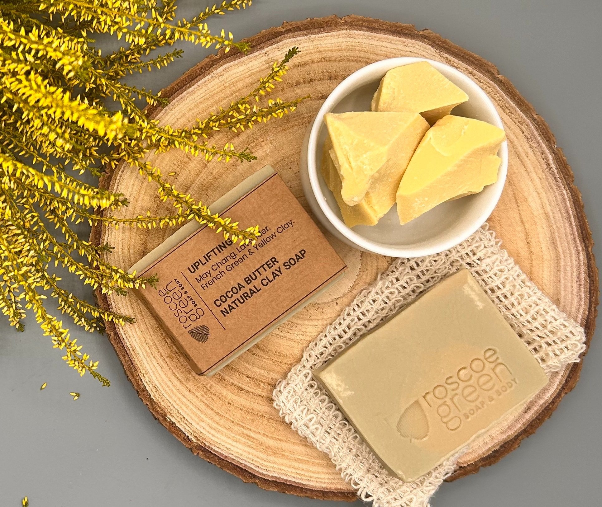 UPLIFTING May Chang, Lavender, French Green and Yellow Clay - Cocoa Butter Soap