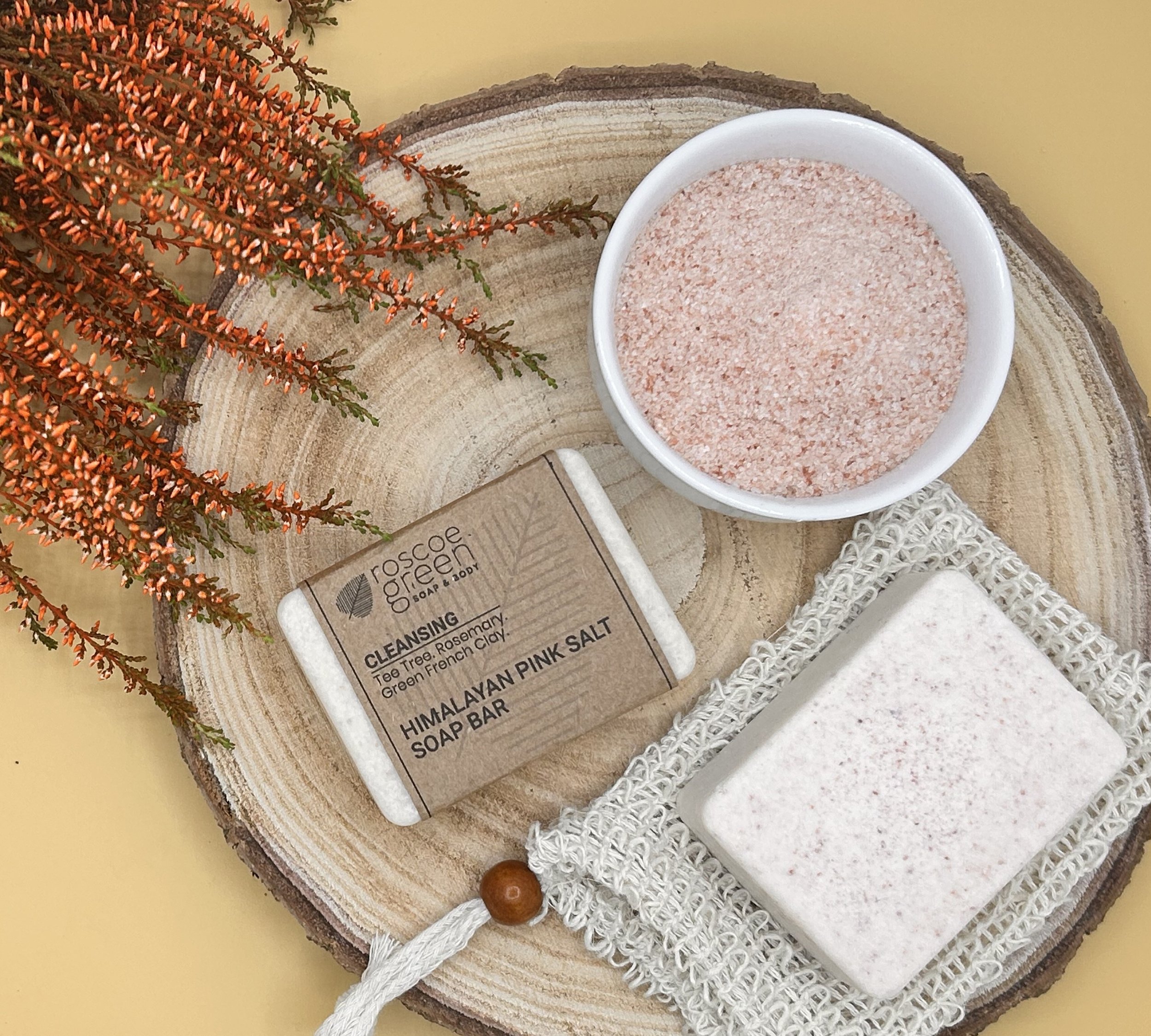 CLEANSING Tea Tree, Rosemary, and Green French Clay - Himalayan Pink Salt Soap