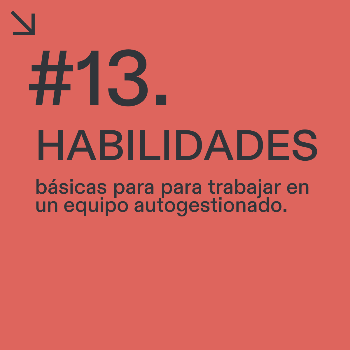 #13. HABILIDADES PARA: Trabajar en un equipo autogestionado.