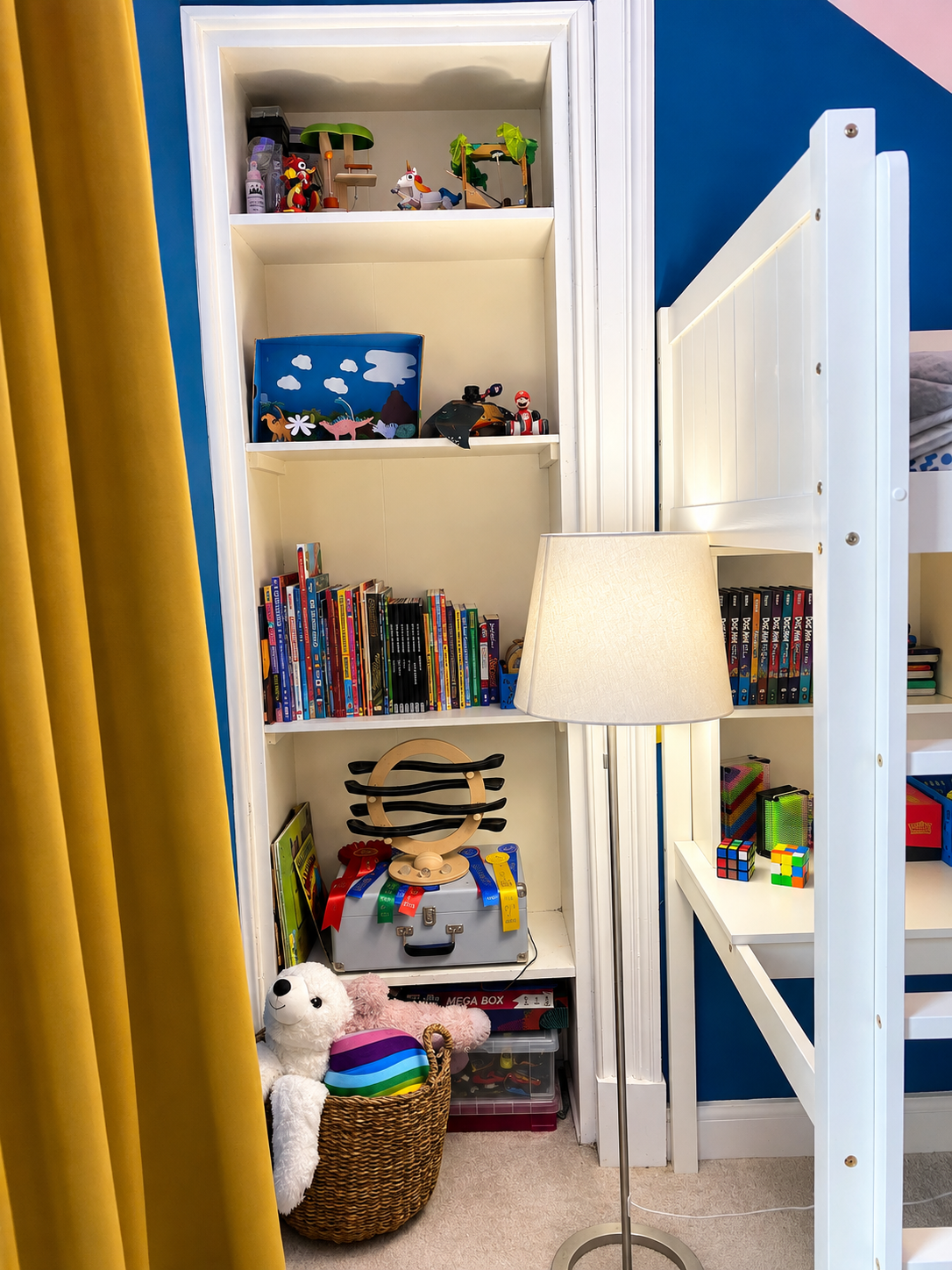We took the door off the original Edinburgh press to create a recess shelving area.