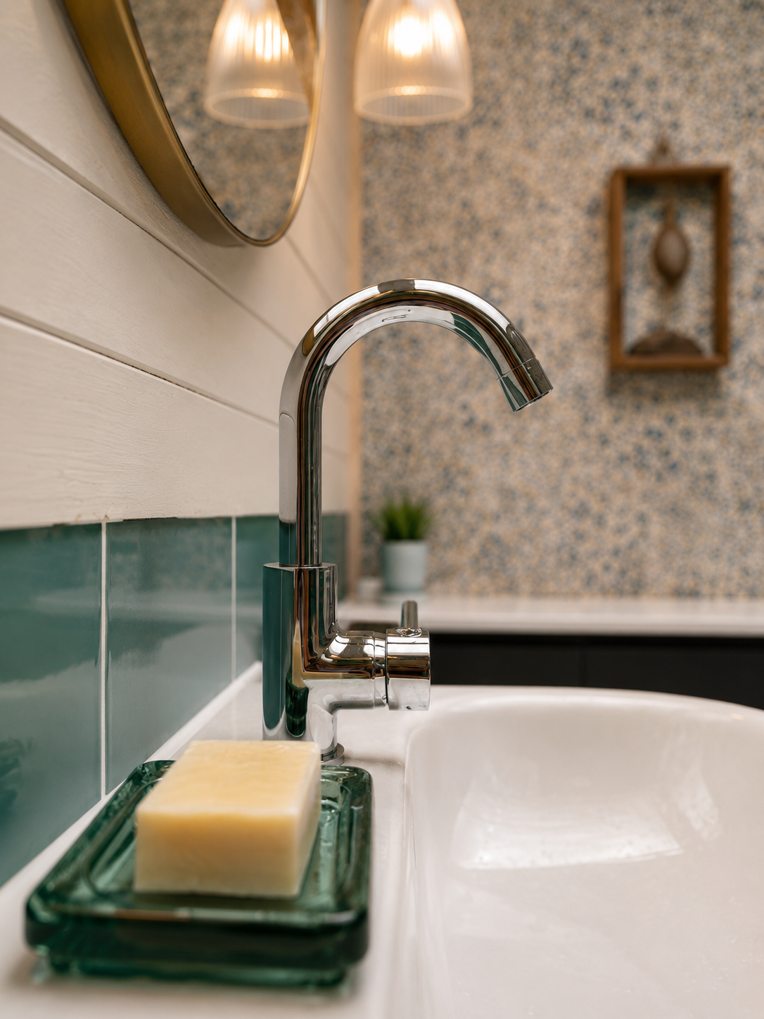 This chrome basin mixer tap swivels to allow for the sink to be used to wash your face without the tap getting in the way.