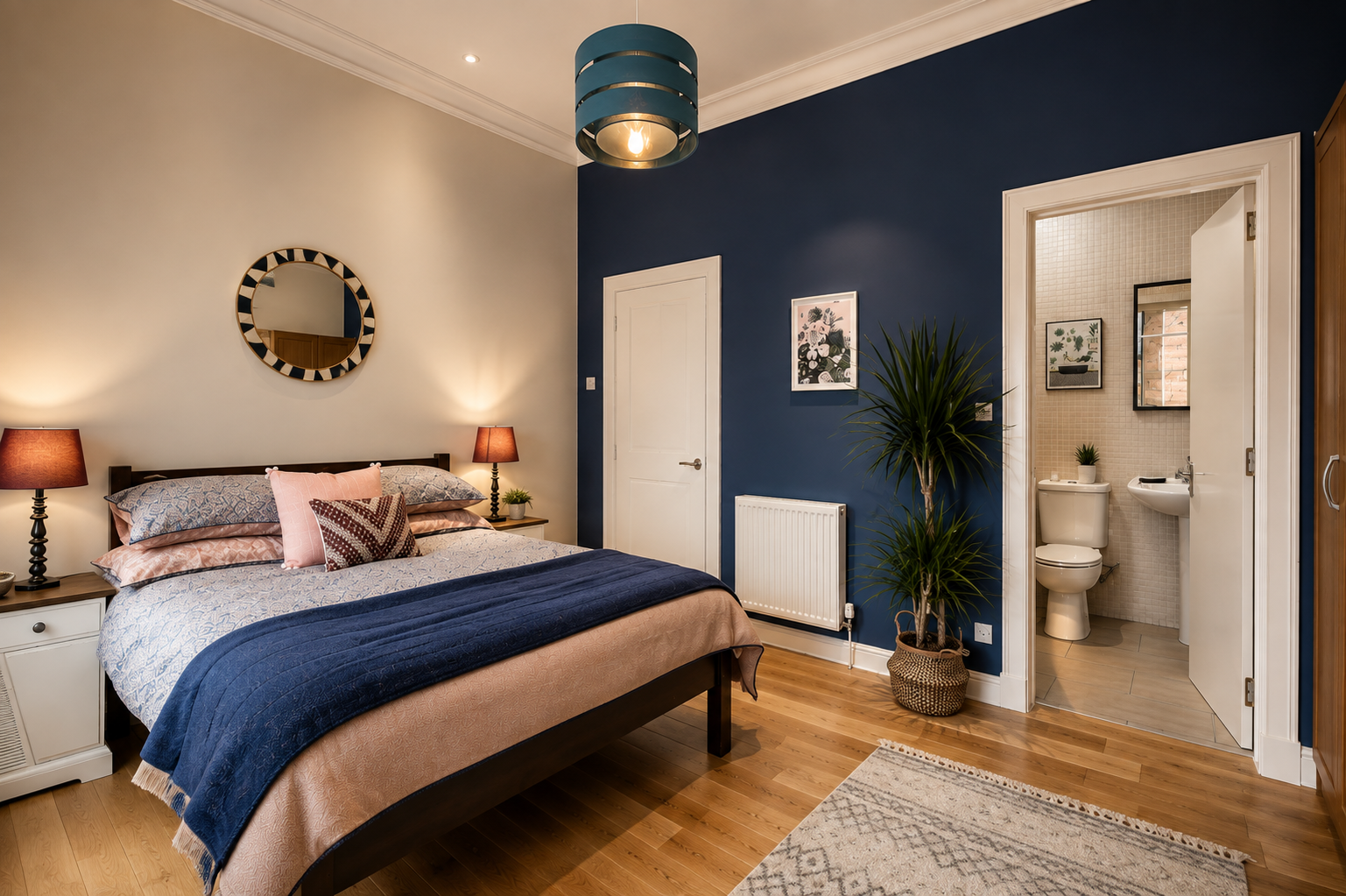 Some fresh paint, new bed linen and accessories transformed this bedroom.