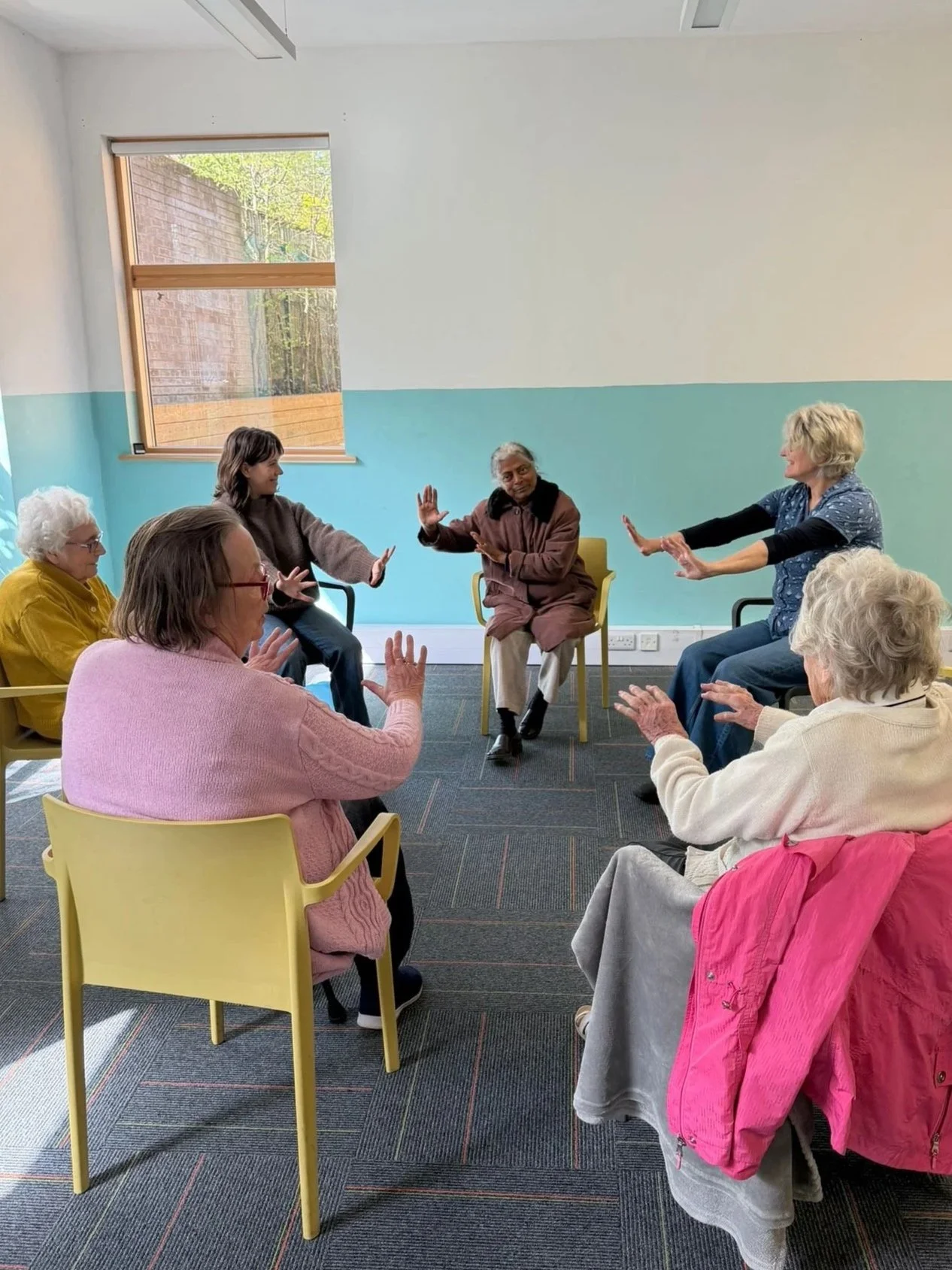 Redland Dementia Day Club clients chair exercise session