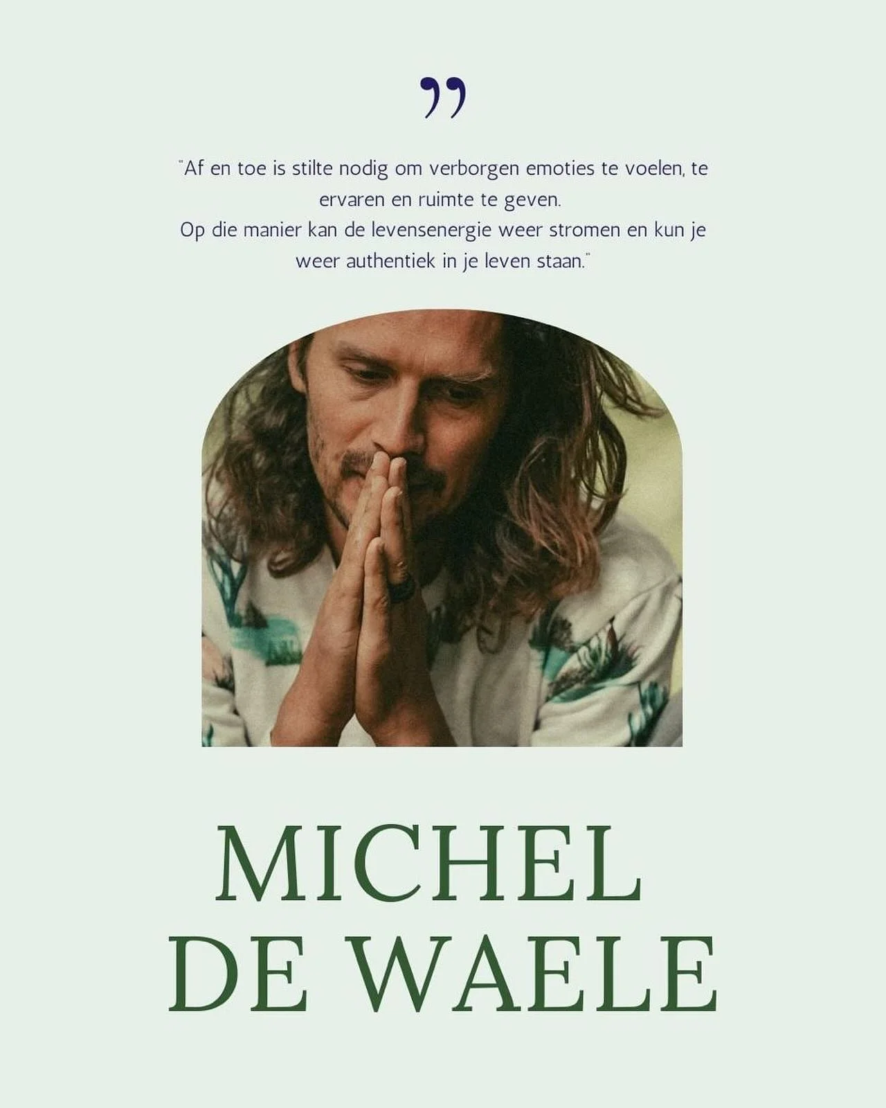 &ldquo;Af en toe is stilte nodig om verborgen emoties te voelen, te ervaren en ruimte te geven. Op die manier kan de levensenergie weer stromen en kun je weer authentiek in je leven staan.&rdquo; &ndash; Michel De Waele

Bij Groeinest begeleidt Miche