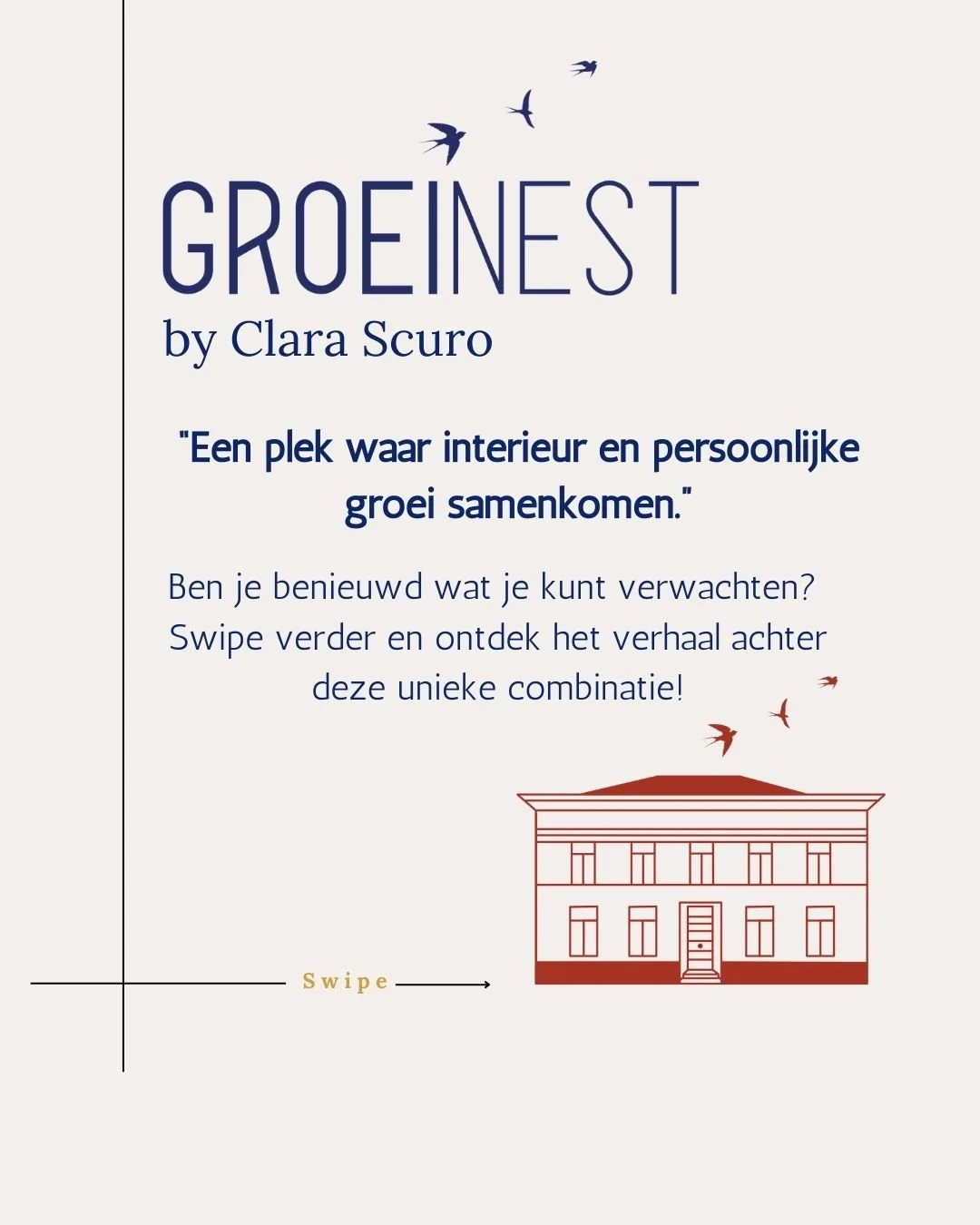 Waar Groeinest draait om persoonlijke groei en verbinding, brengt Clara Scuro diezelfde energie naar interieur. Unieke maatwerkmeubels, karaktervolle kleuren en inspirerende ontwerpen &ndash; alles om van jouw huis een plek te maken waar jij je &eacu