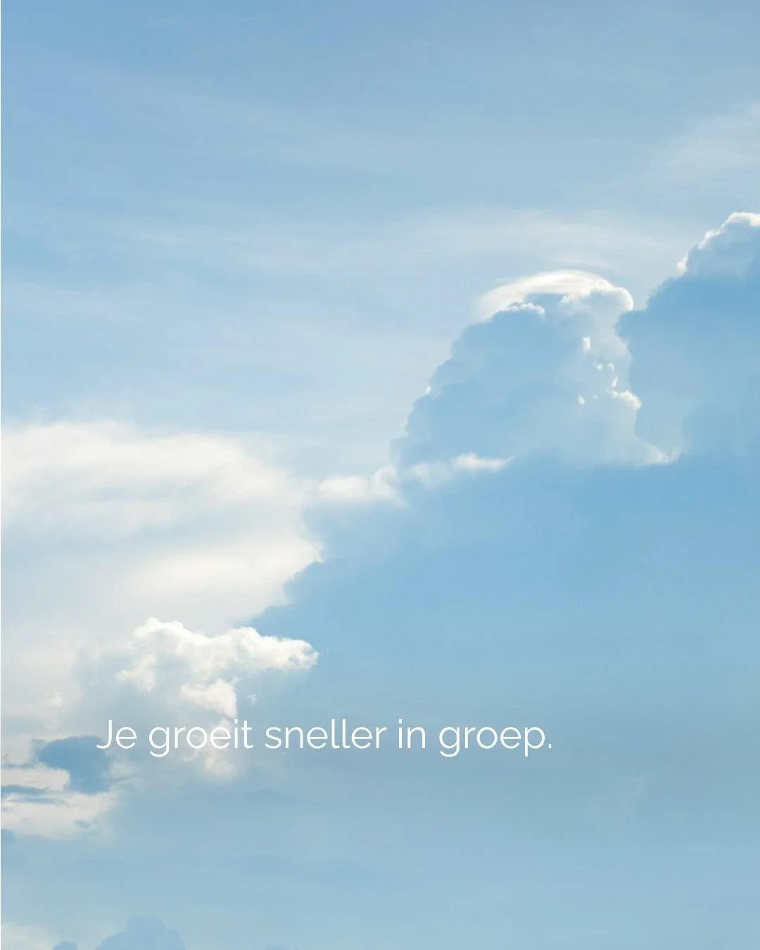 Groepswerk is geen compromis.�
Het is krachtiger dan &eacute;&eacute;n-op-&eacute;&eacute;n.

Je leert via anderen�
en je draagt samen.