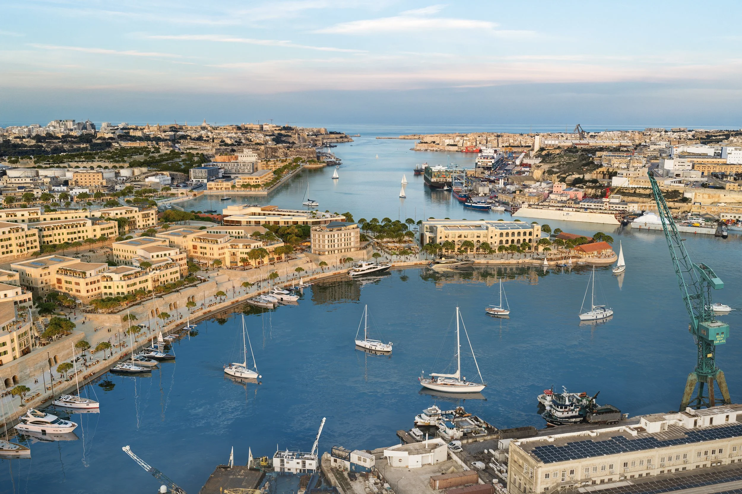 chapman taylor - malta harbour masterplan 02 - CGI Power Station Site TWILIGHT - 06a.jpg