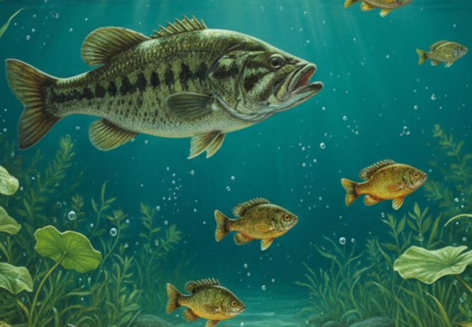 Professional warm-water fish stocking for private ponds in CO, WY, NM, NE, KS, and OK, delivered by FML Aquaculture.