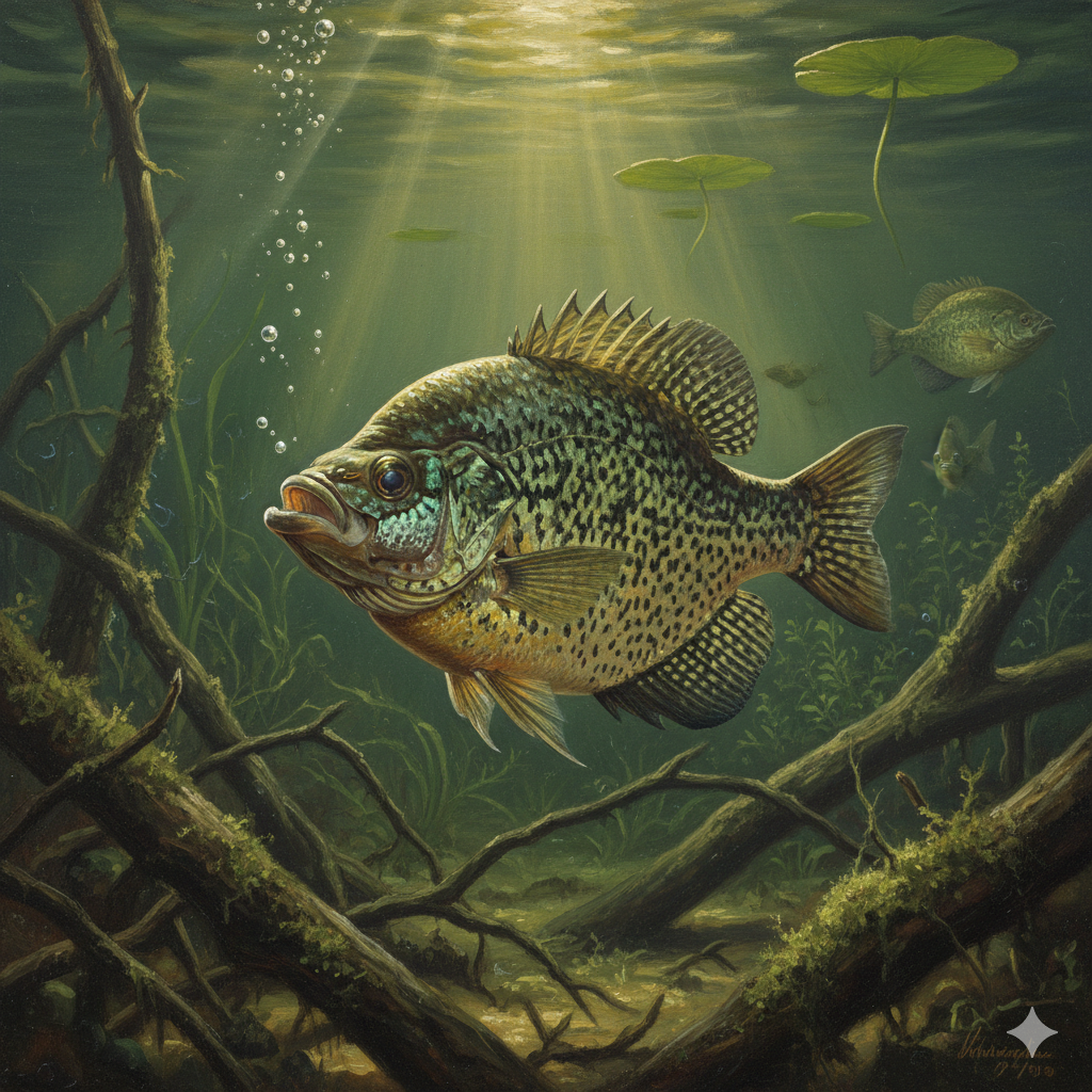 Black Crappie for pond stocking, known for their unique beauty, light-tackle sport appeal, and as a premium choice for healthy warm-water fisheries.