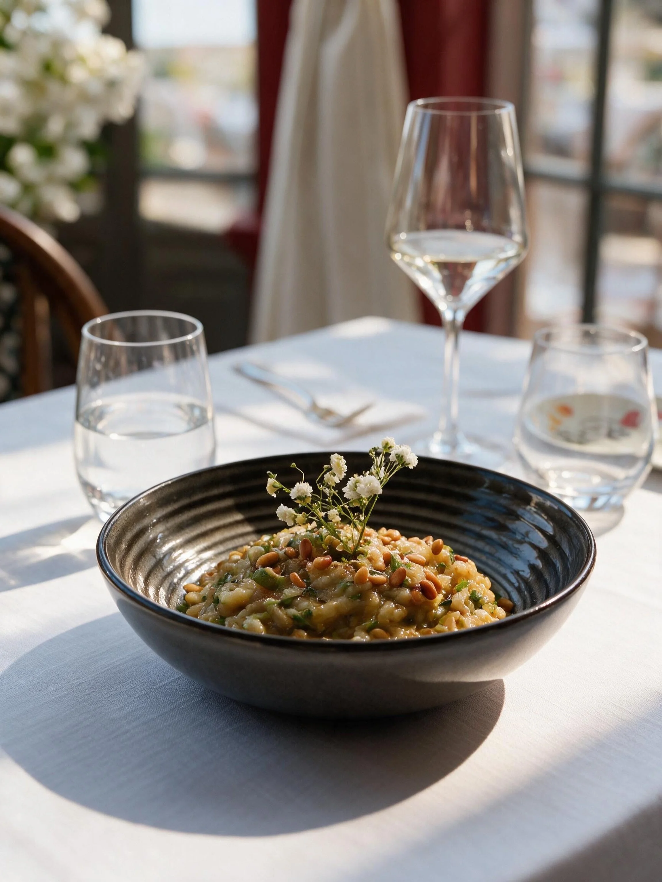 L&rsquo;aubergine fondante, les pignons torr&eacute;fi&eacute;s, la coriandre fra&icirc;che et le cumin qui r&eacute;chauffe l&rsquo;ensemble.

Une entr&eacute;e aux saveurs m&eacute;diterran&eacute;ennes, &agrave; savourer lorsque le soleil se couch