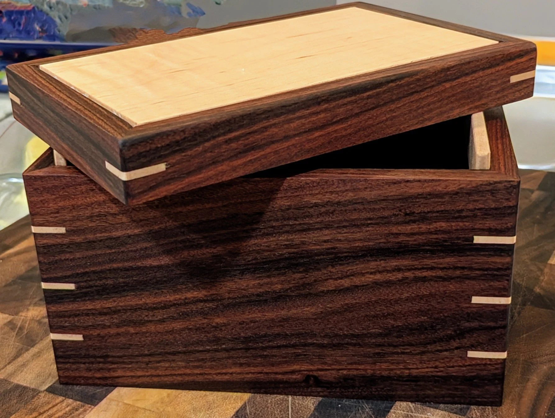 Rosewood/Maple recipe box