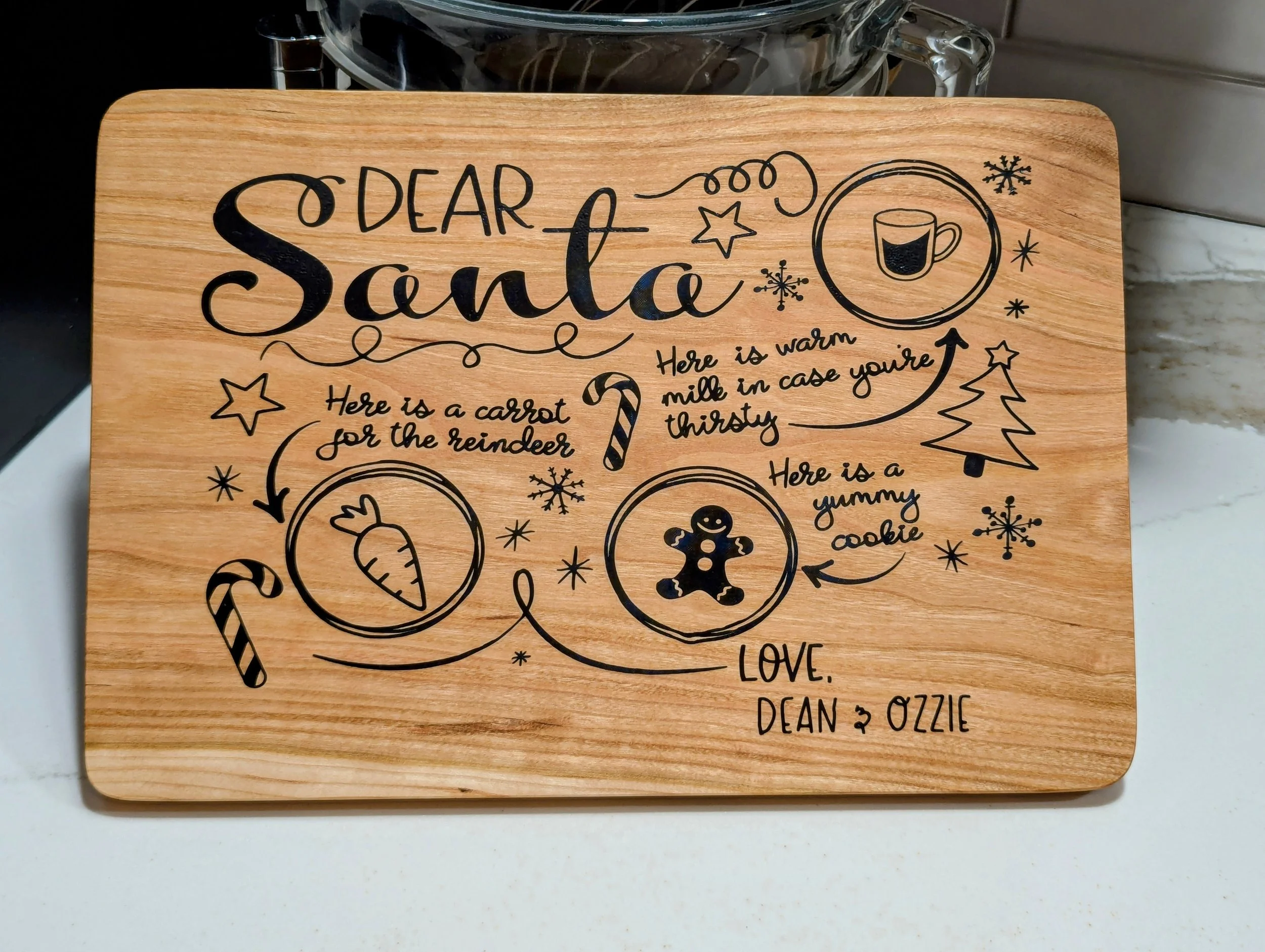 Cookies and Milk for Santa board