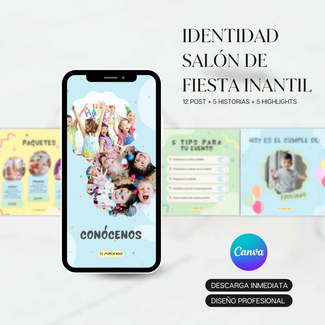 Identidad Pre-diseñada: Salón de fiestas y eventos infantil