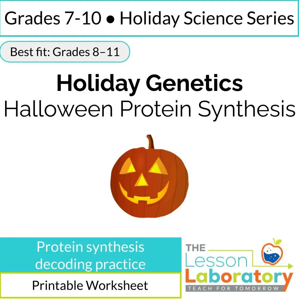 Halloween Protein Synthesis Practice | Transcription & Translation Worksheet