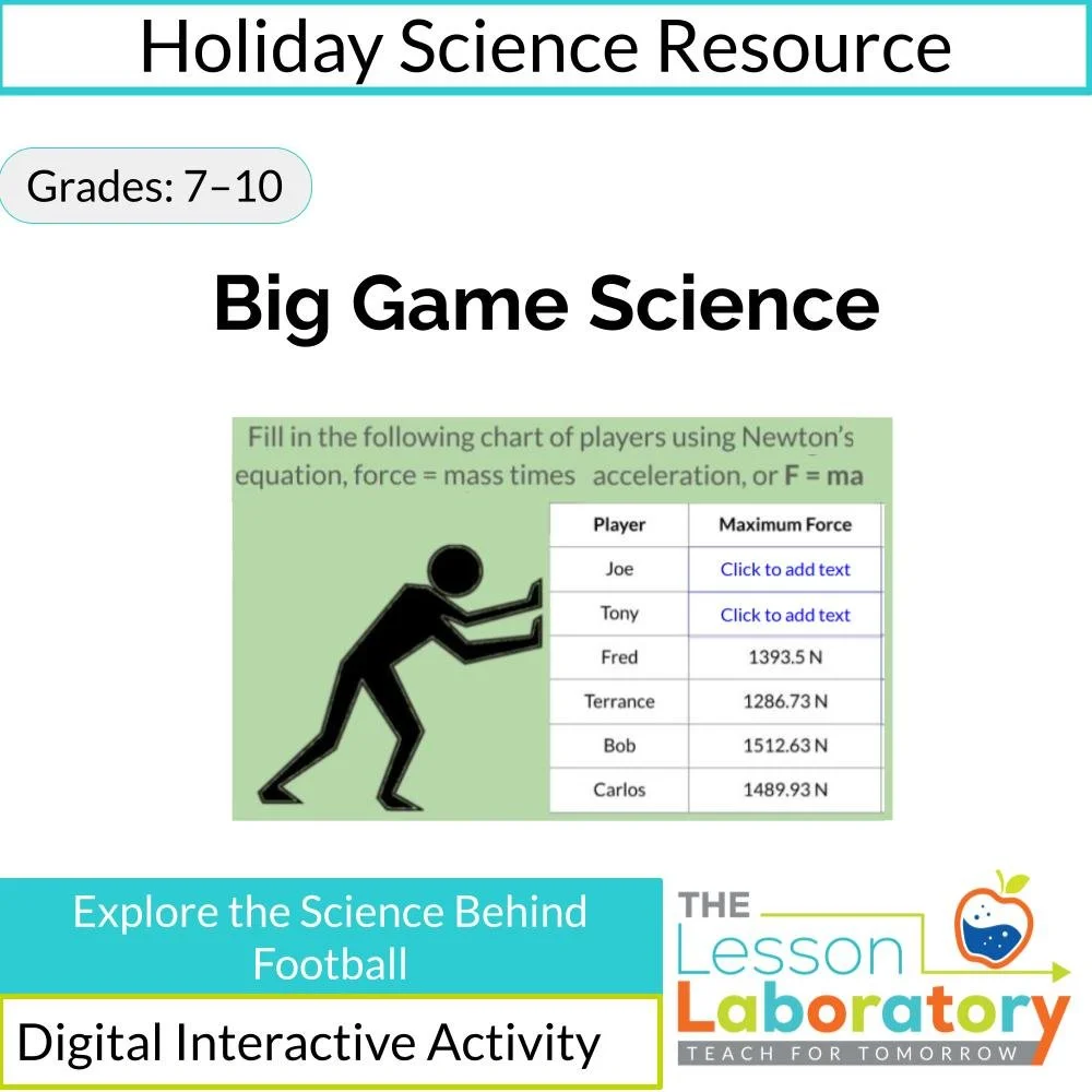 Big Game Science Super STEM Activity- Biology, Chemistry & Physics Football Bowl
