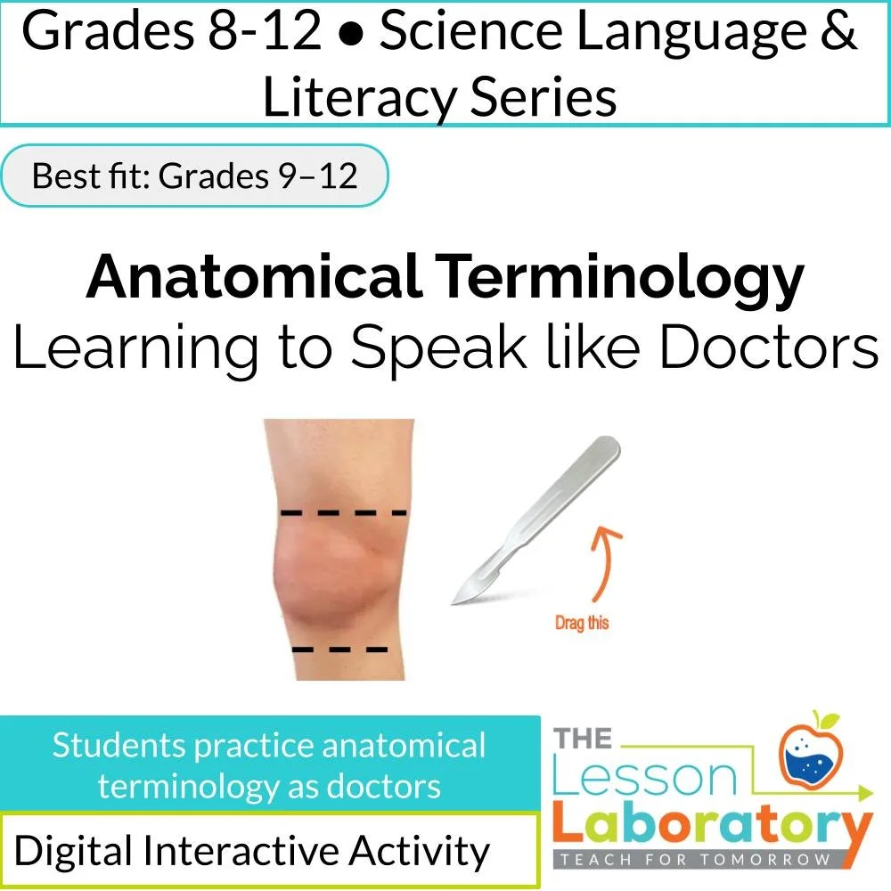 Anatomical Terminology Digital Lab & Escape Room – Relative Position, Body Regions & Doctor Simulation